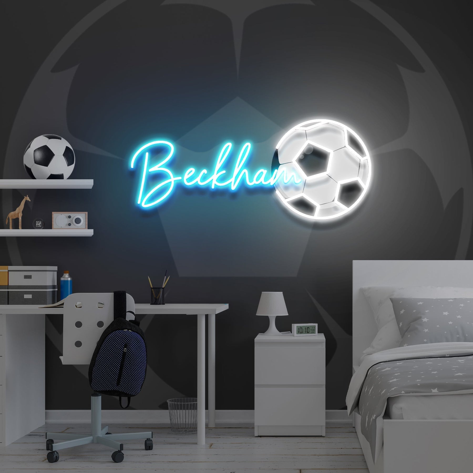 Custom Name Soccer Gift For Kids Artwork Led Neon Sign Light
