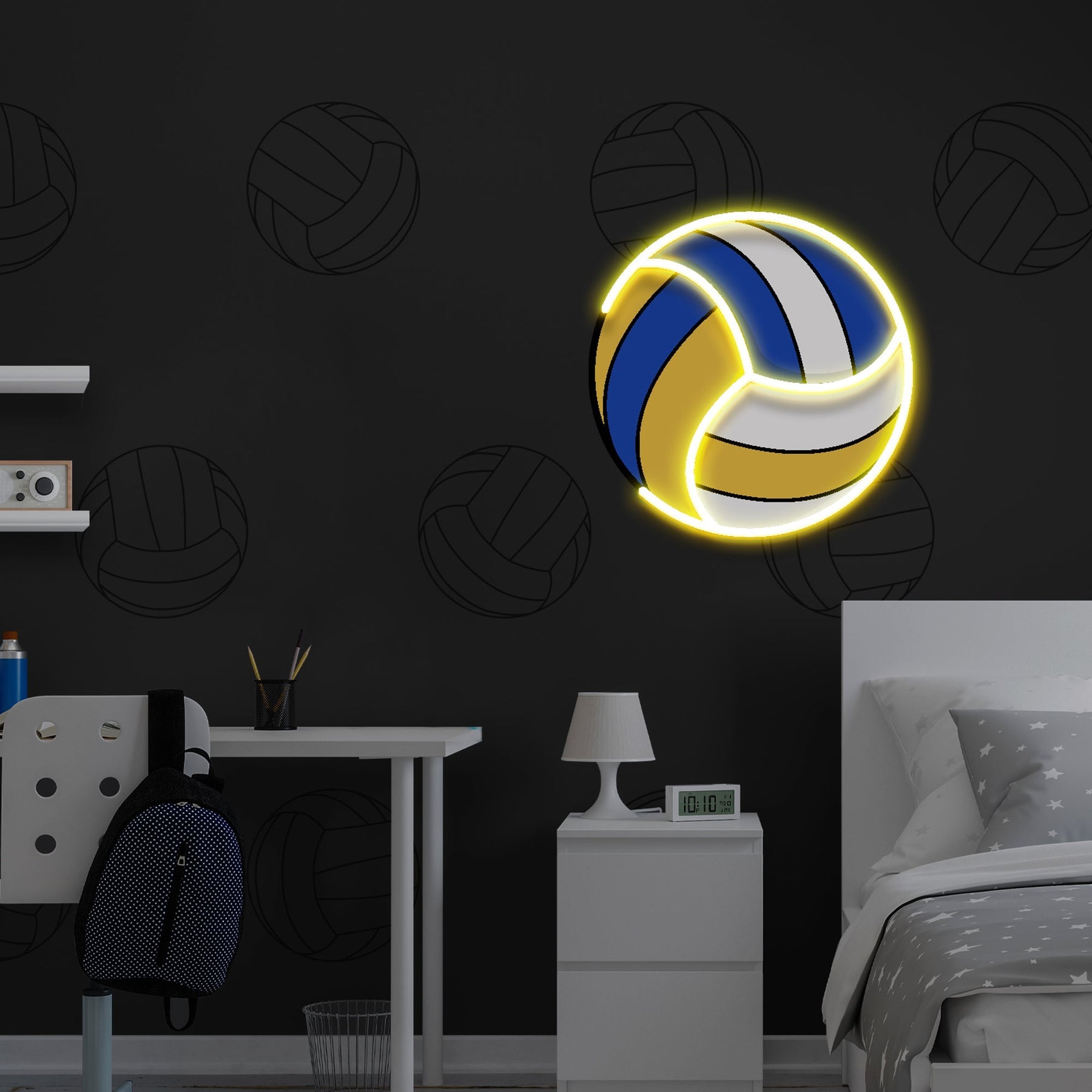 Custom Name Volley Ball Gift For Kids Artwork Led Neon Sign Light