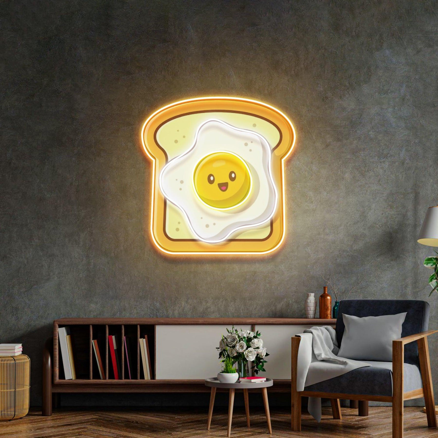 Eggs on Toast Led Neon Acrylic Artwork