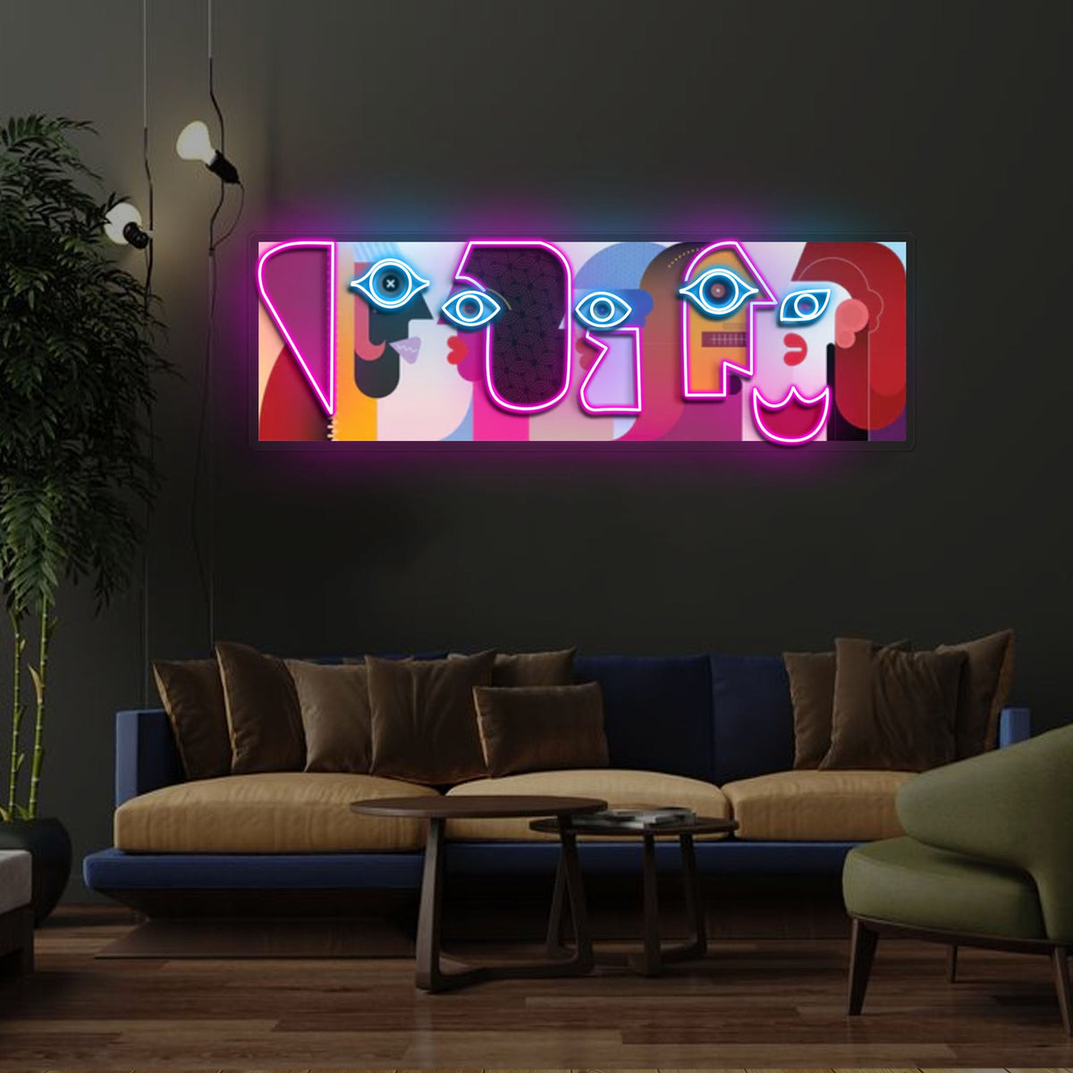 "Five Faces" Neon x Acrylic Artwork