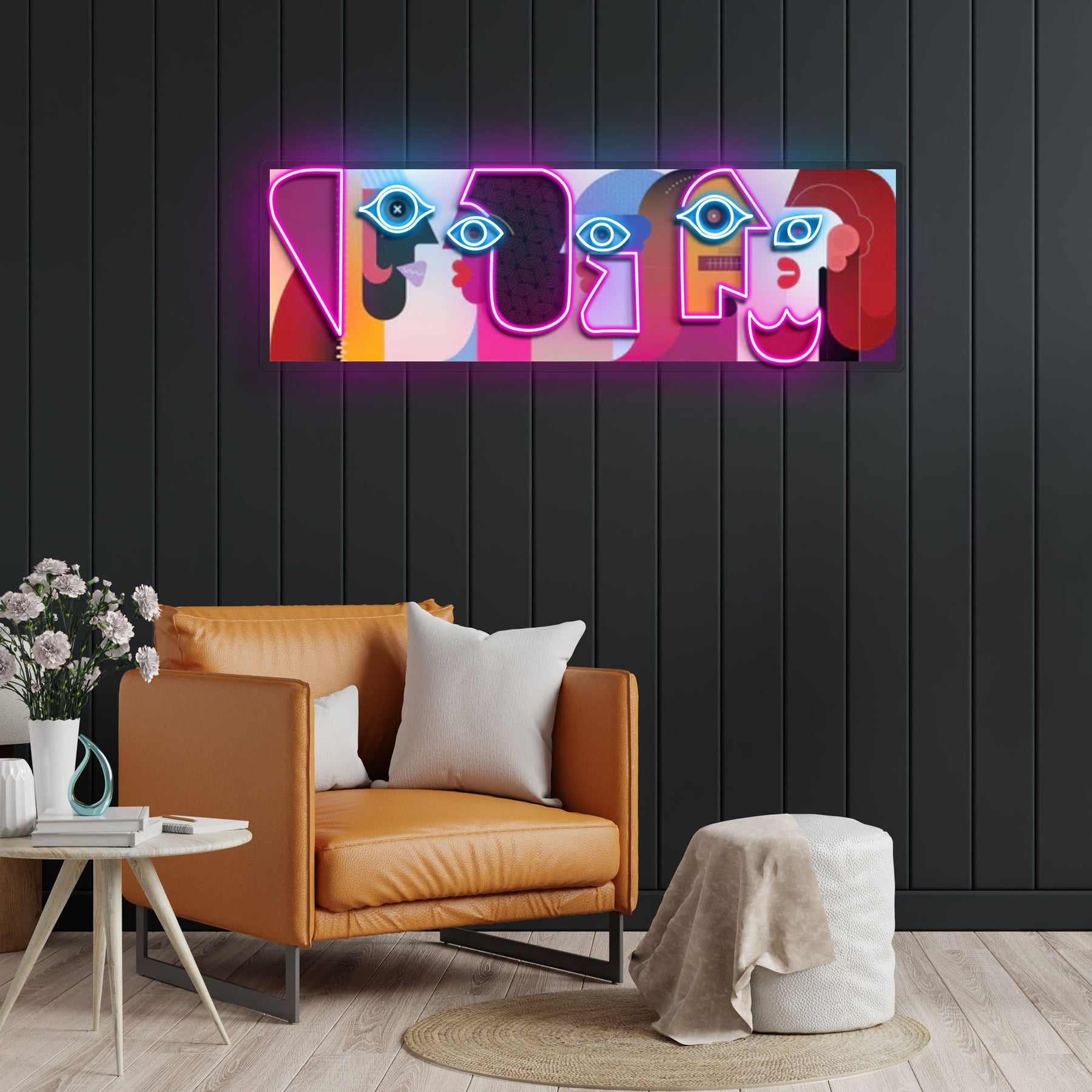 "Five Faces" Neon x Acrylic Artwork