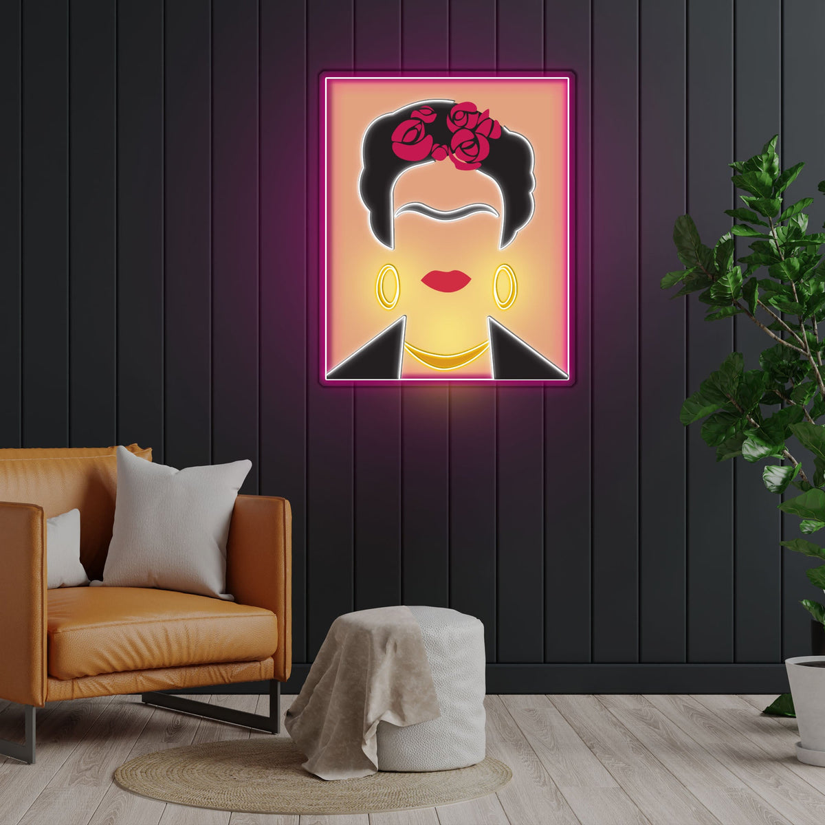 Frida Kahlo Neon x Acrylic Artwork