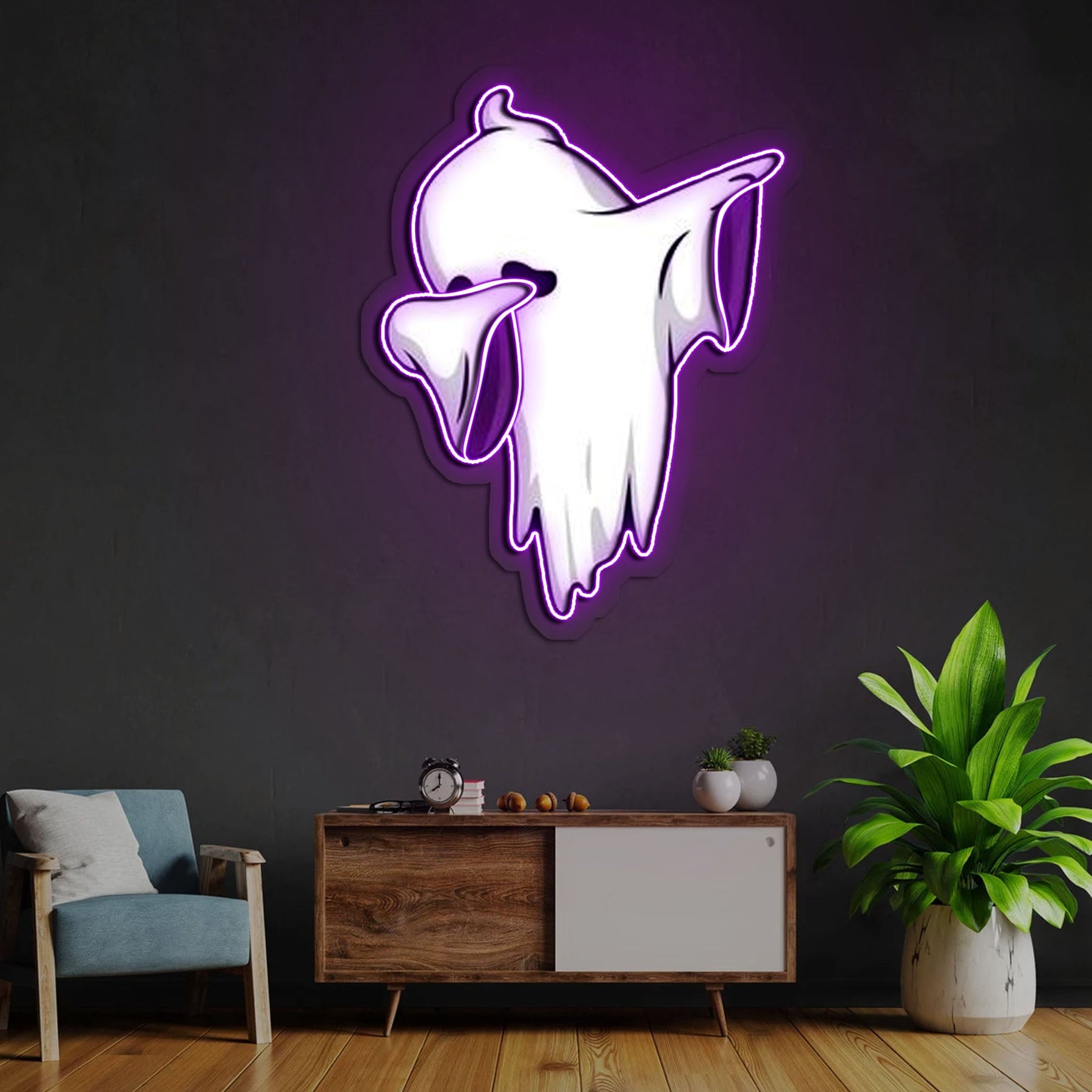 Ghost dabbing Neon Sign x Acrylic Artwork