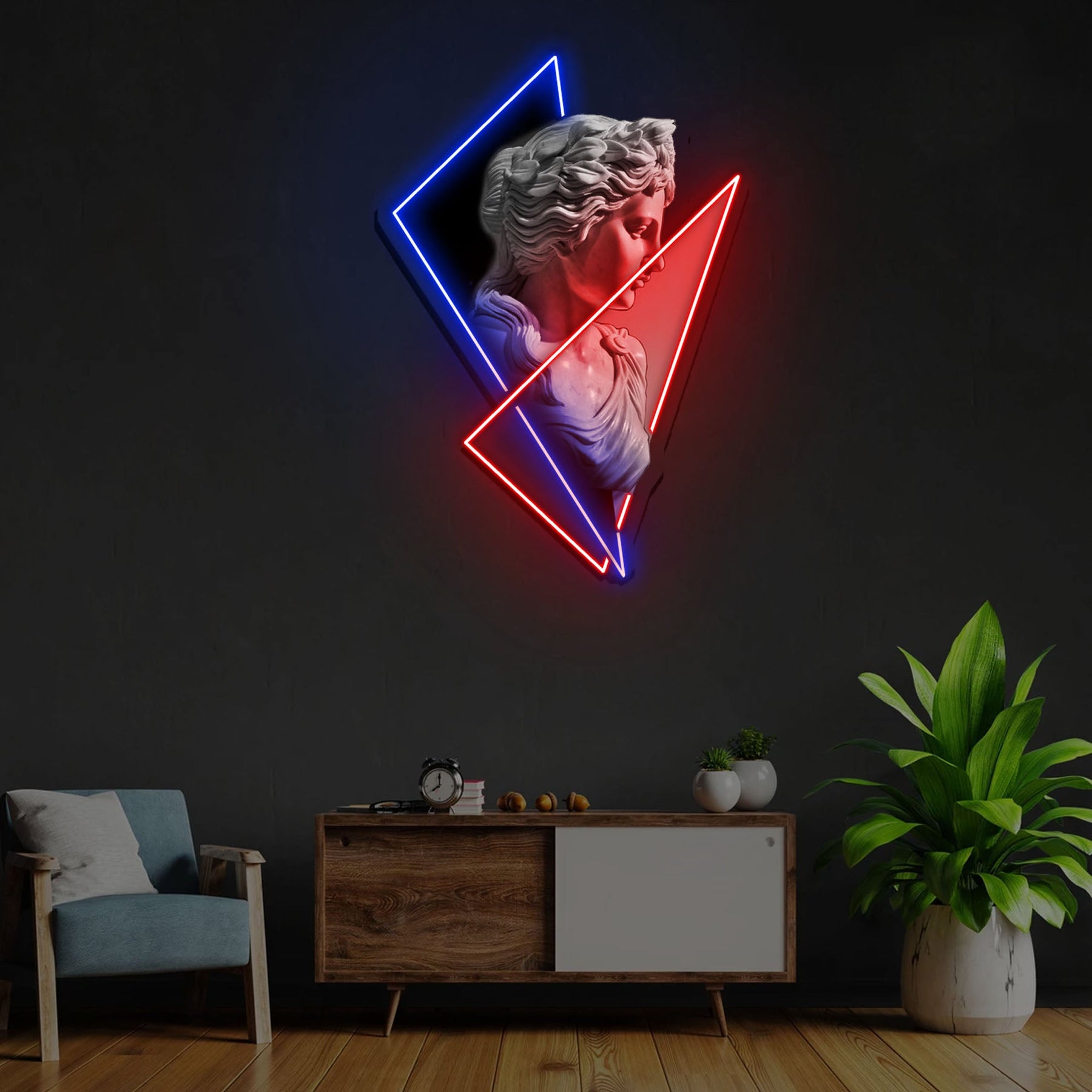 Goddess Statue Neon x Acrylic Artwork