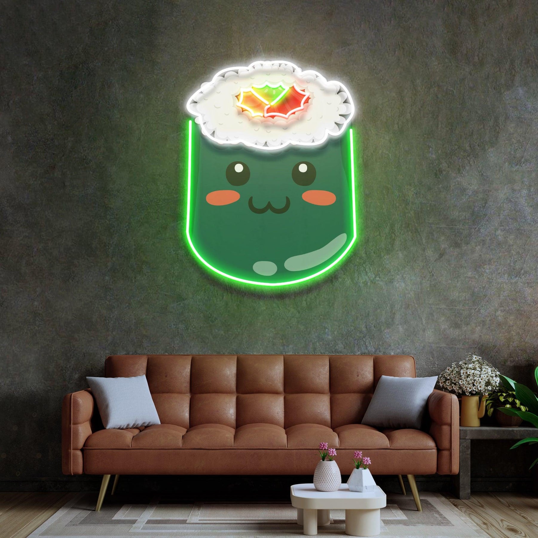 Green Sushi Led Neon Acrylic Artwork