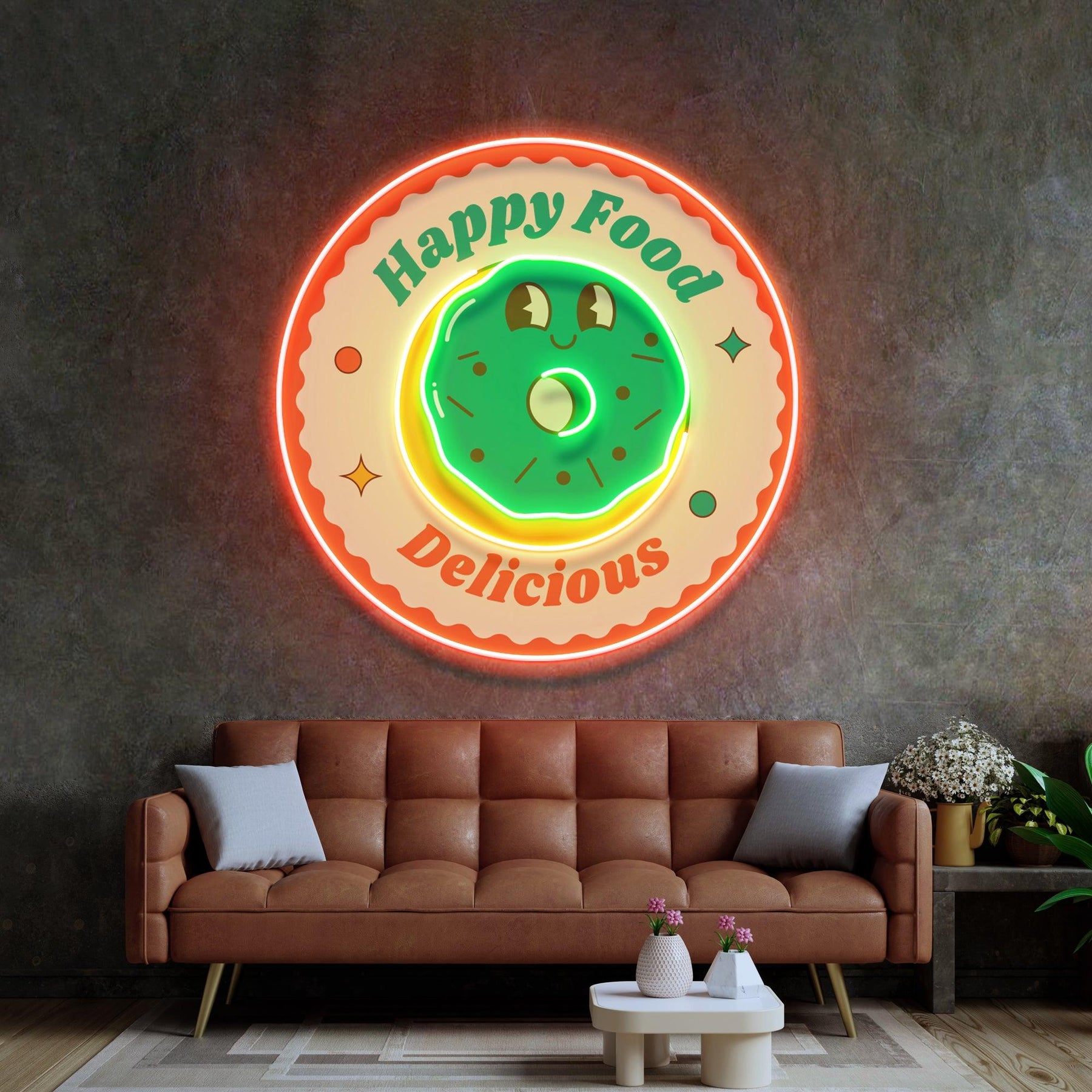 Happy Food Delicious Led Neon Acrylic Artwork