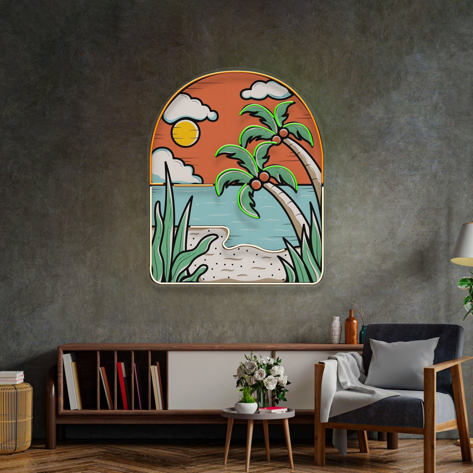 Hot Beach LED Neon Sign Light Pop Art