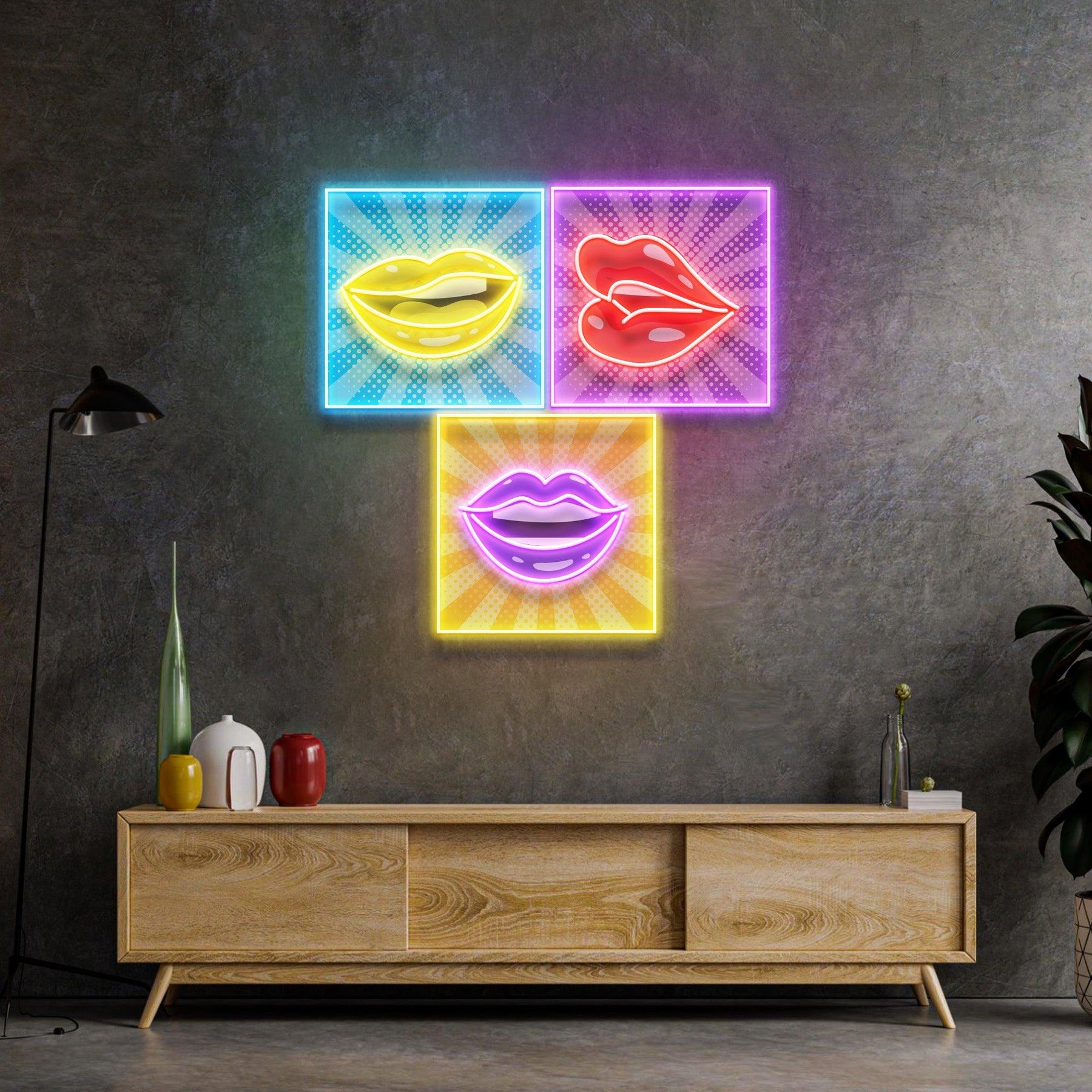 Lip Frame Led Neon Acrylic Artwork