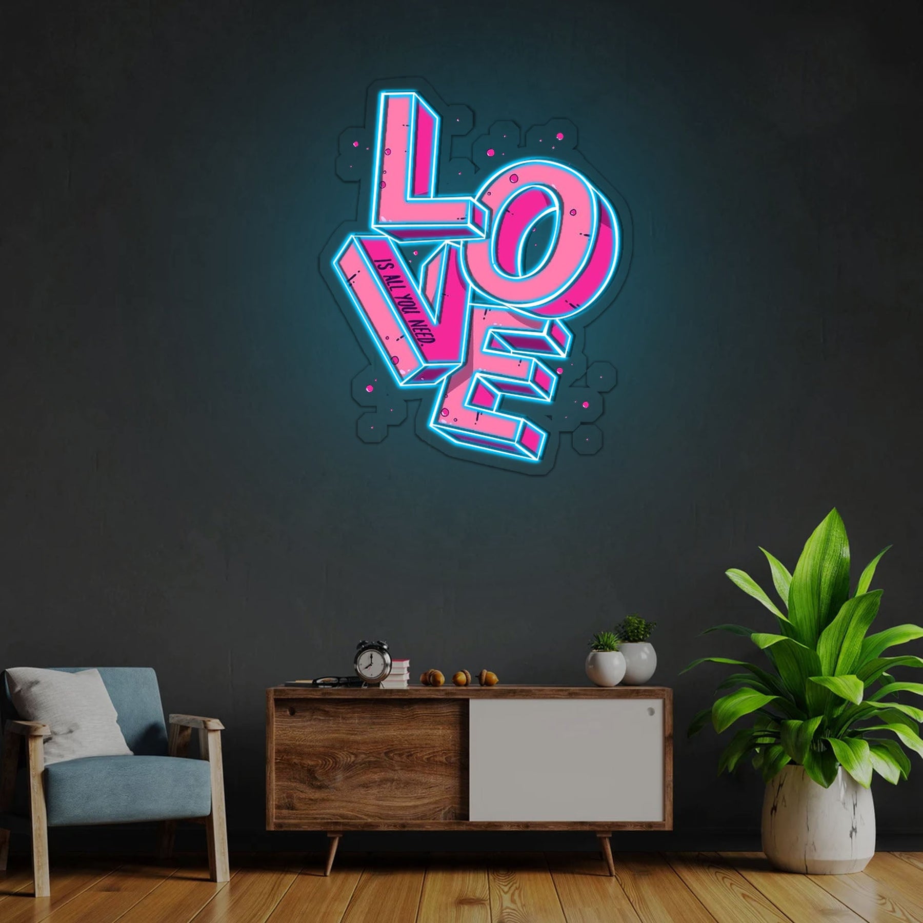 Love is all you need Neon Sign x Acrylic Artwork