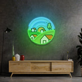 Morning on Grassy Village LED Neon Sign Light Pop Art