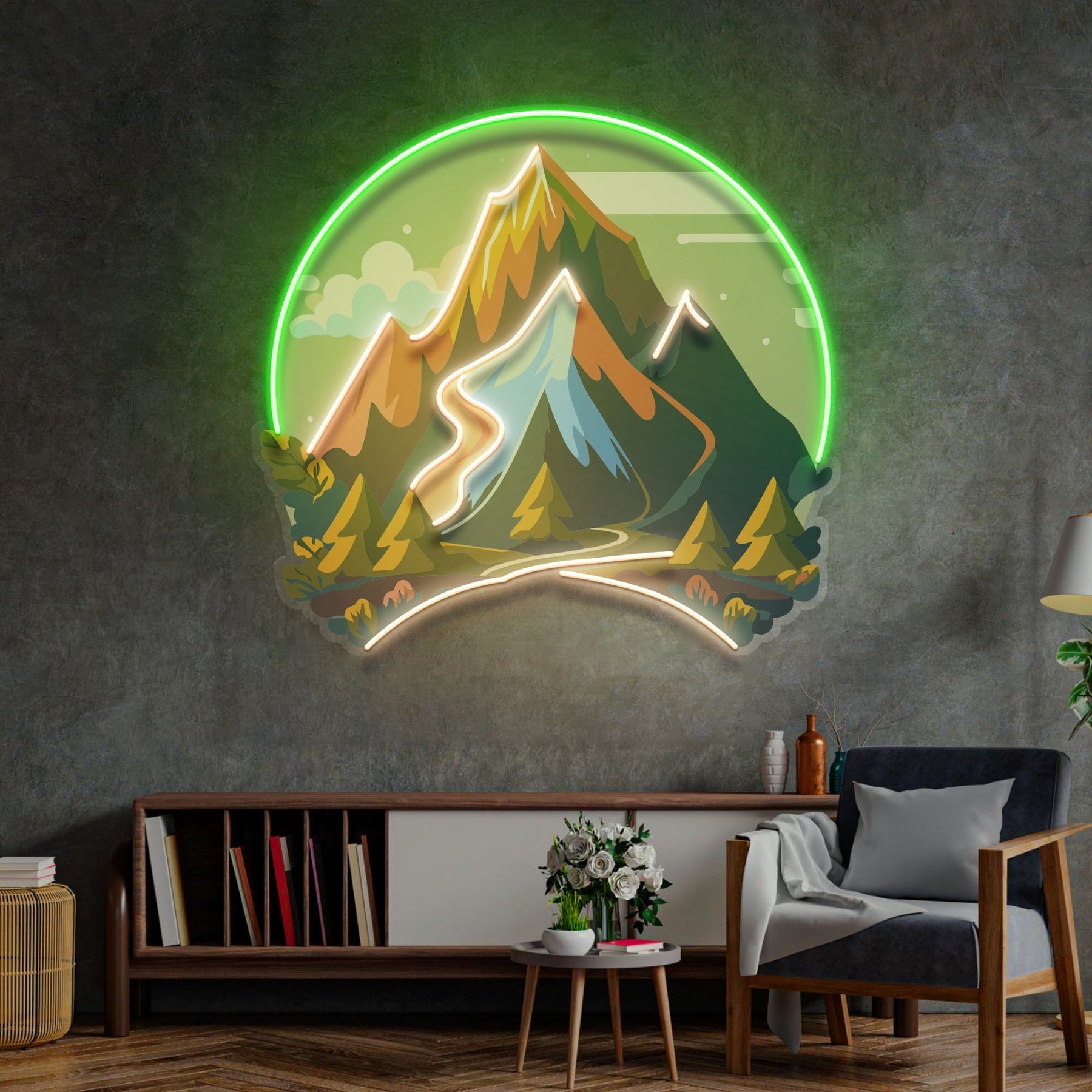 Moutain Landscape LED Neon Sign Light Pop Art