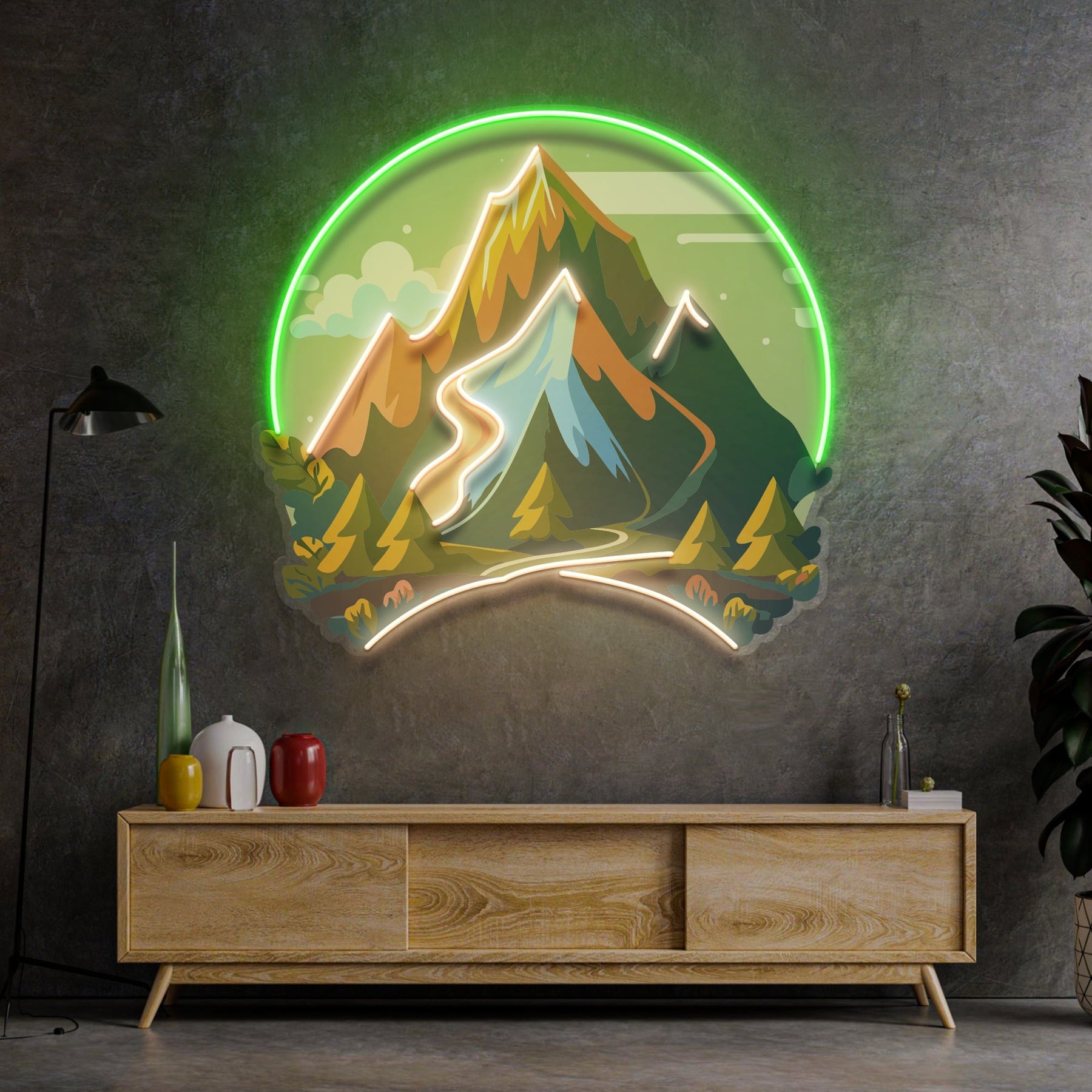 Moutain Landscape LED Neon Sign Light Pop Art