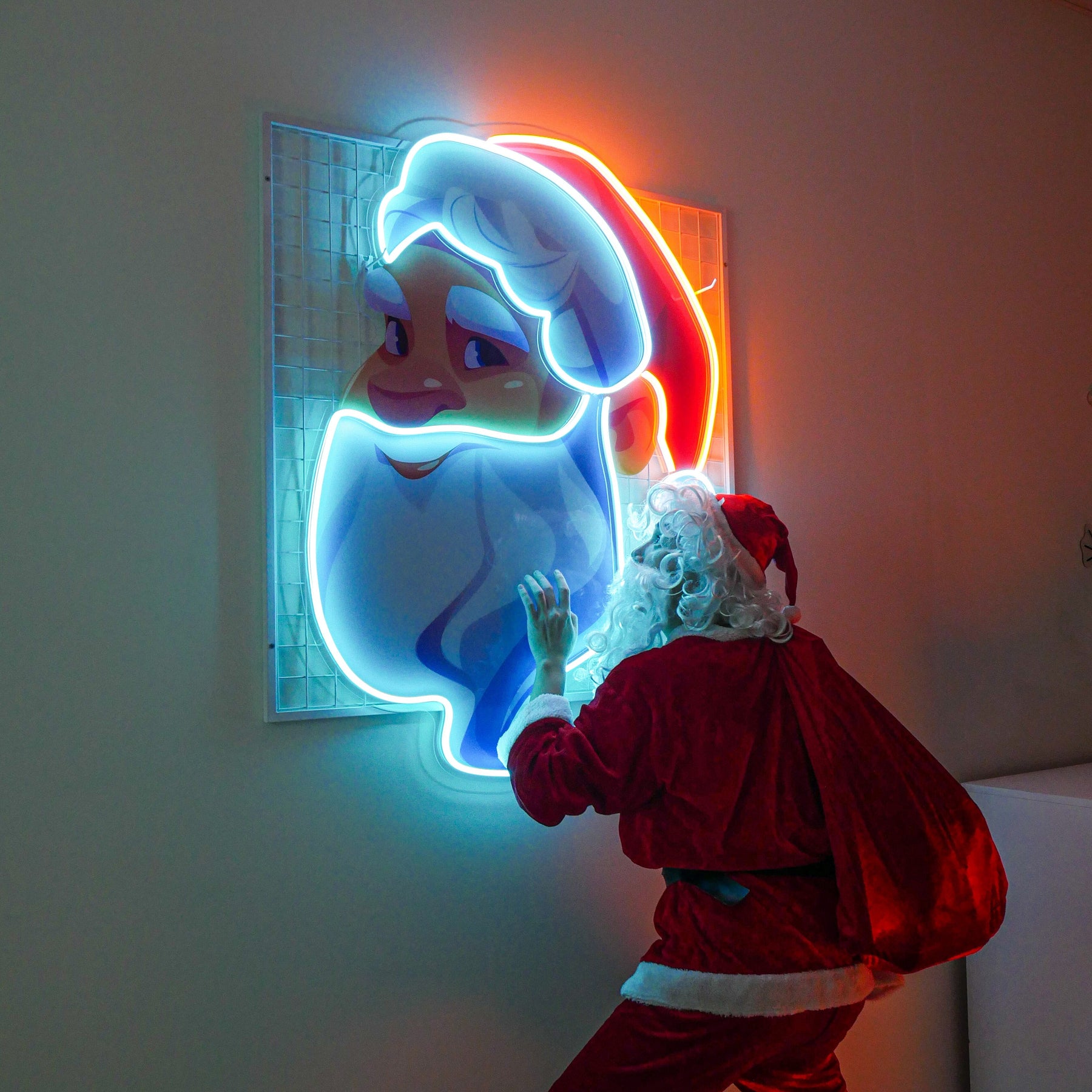 Big Beard Santa Neon Sign - Christmas