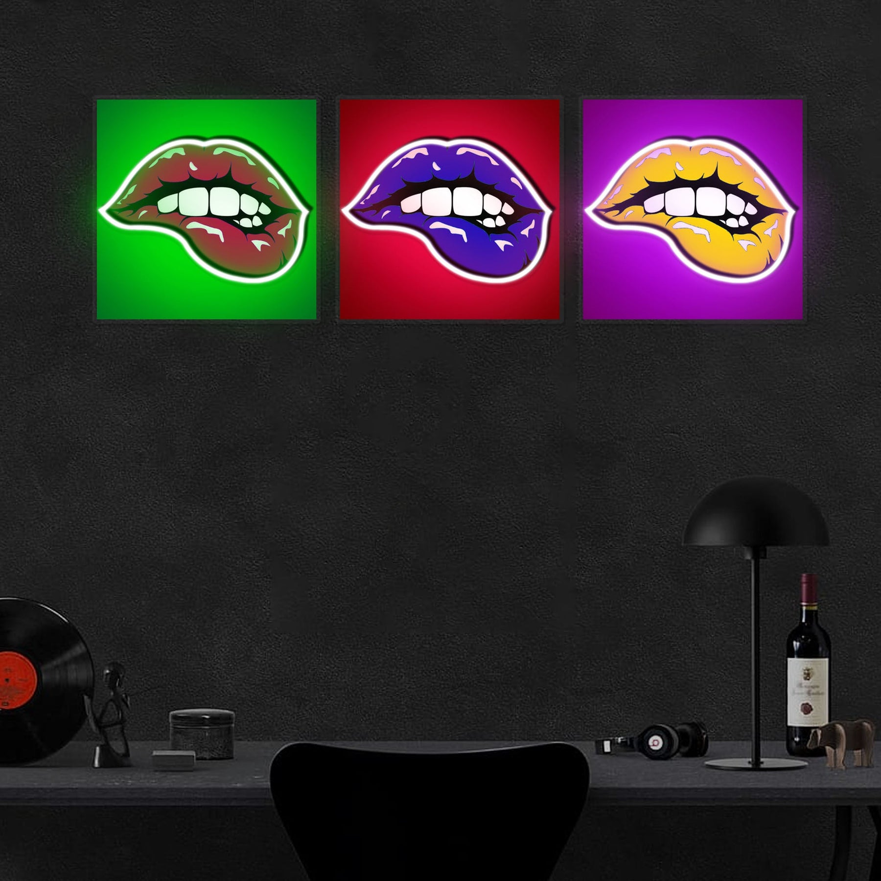 "Pop Art Lips" Neon x Acrylic Artwork