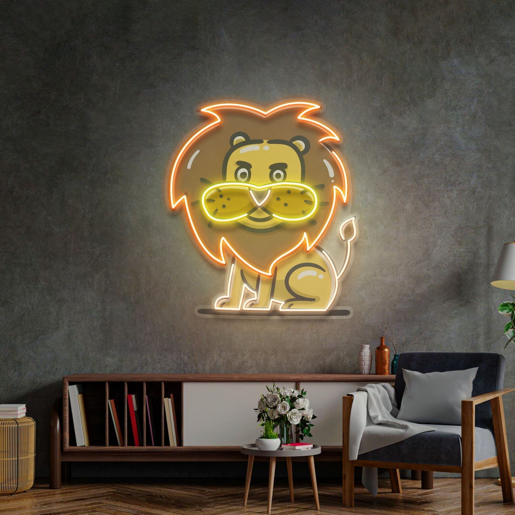 Stupid Lion LED Neon Sign Light Pop Art