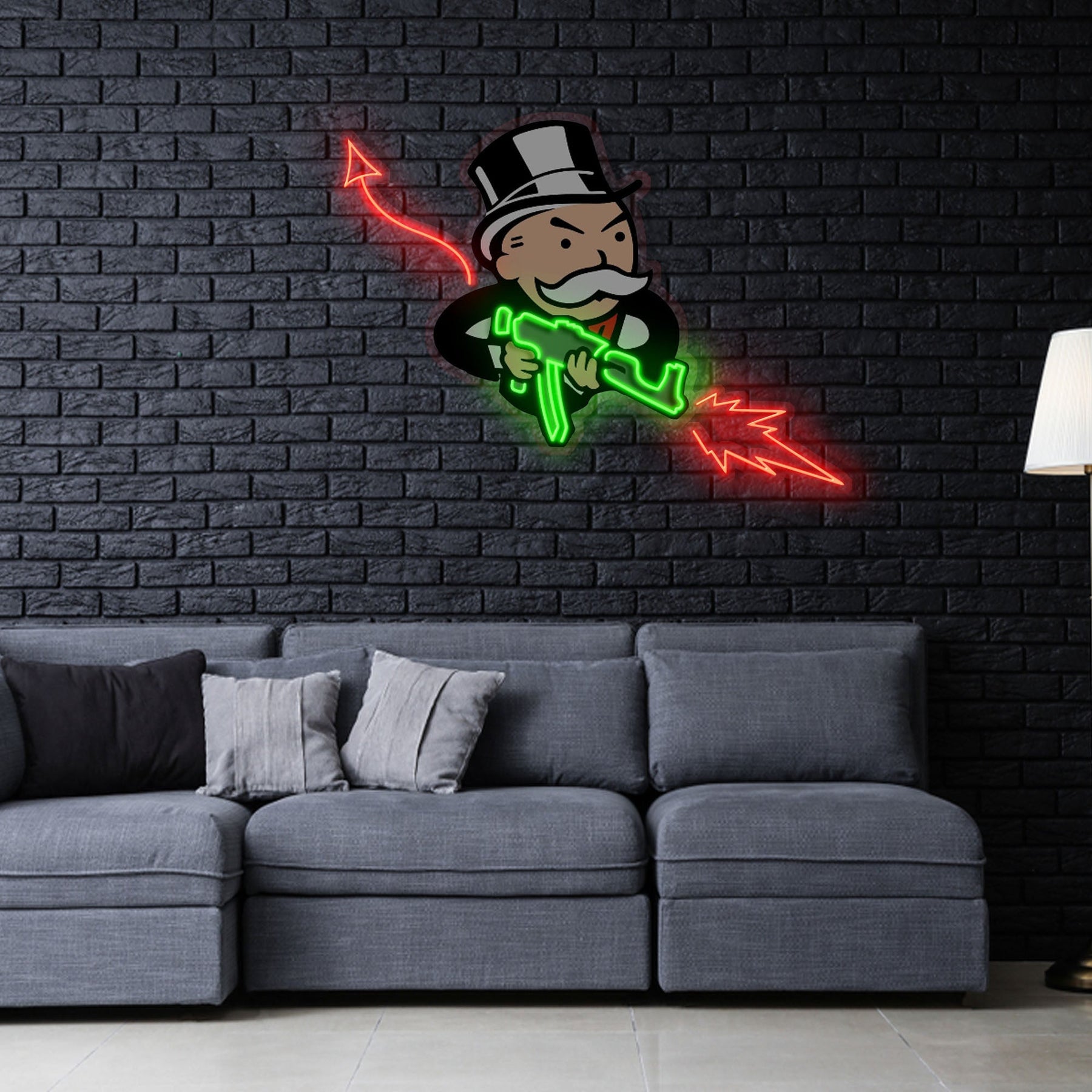 "Shortcut to Wealth" Neon x Acrylic Artwork