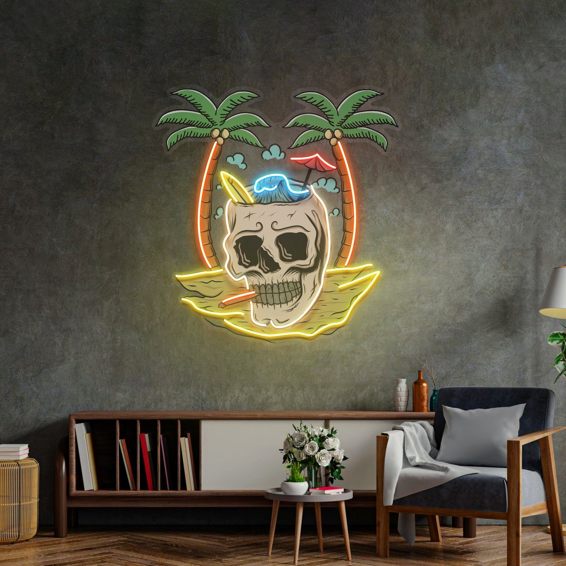 Skull Island LED Neon Sign Light Pop Art