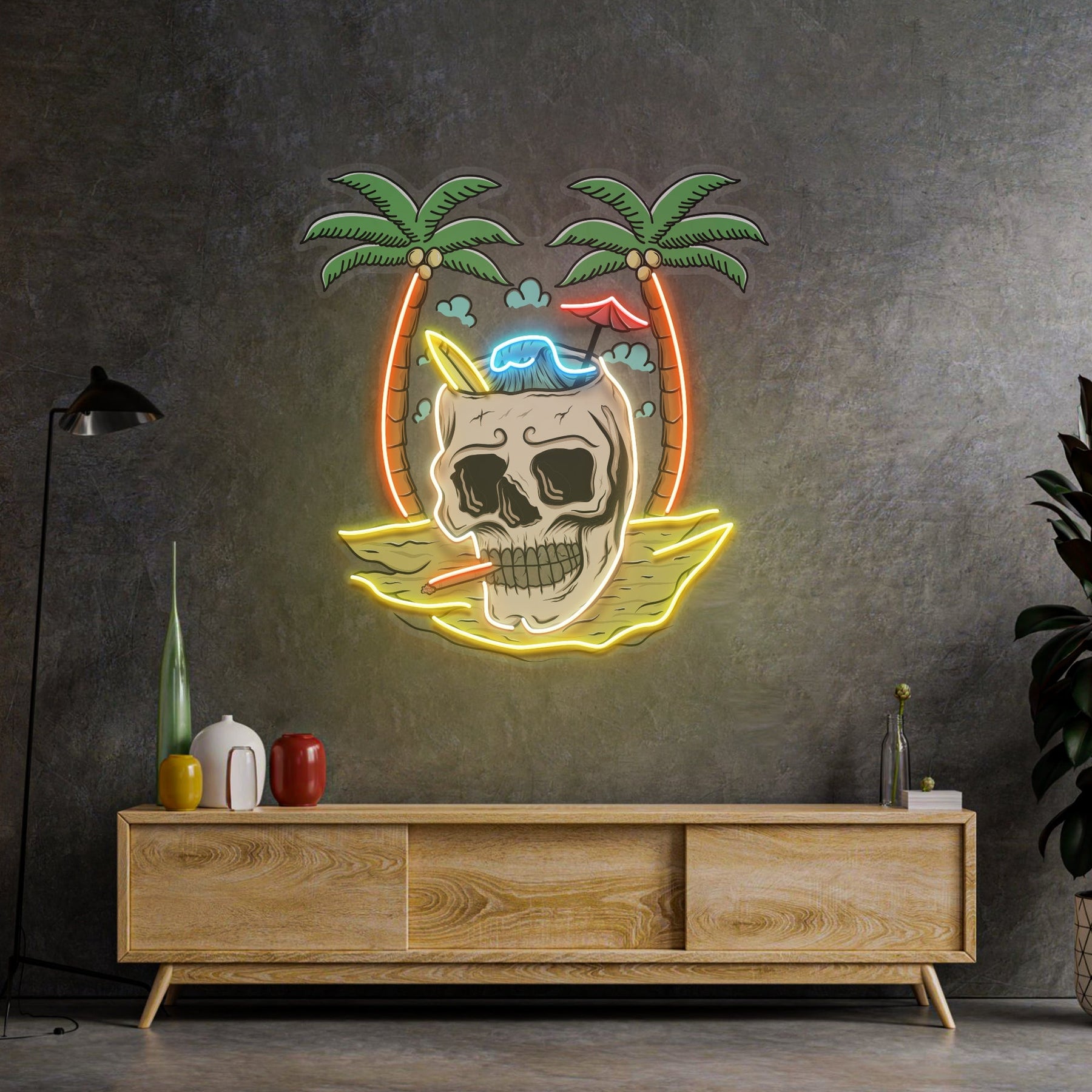Skull Island LED Neon Sign Light Pop Art