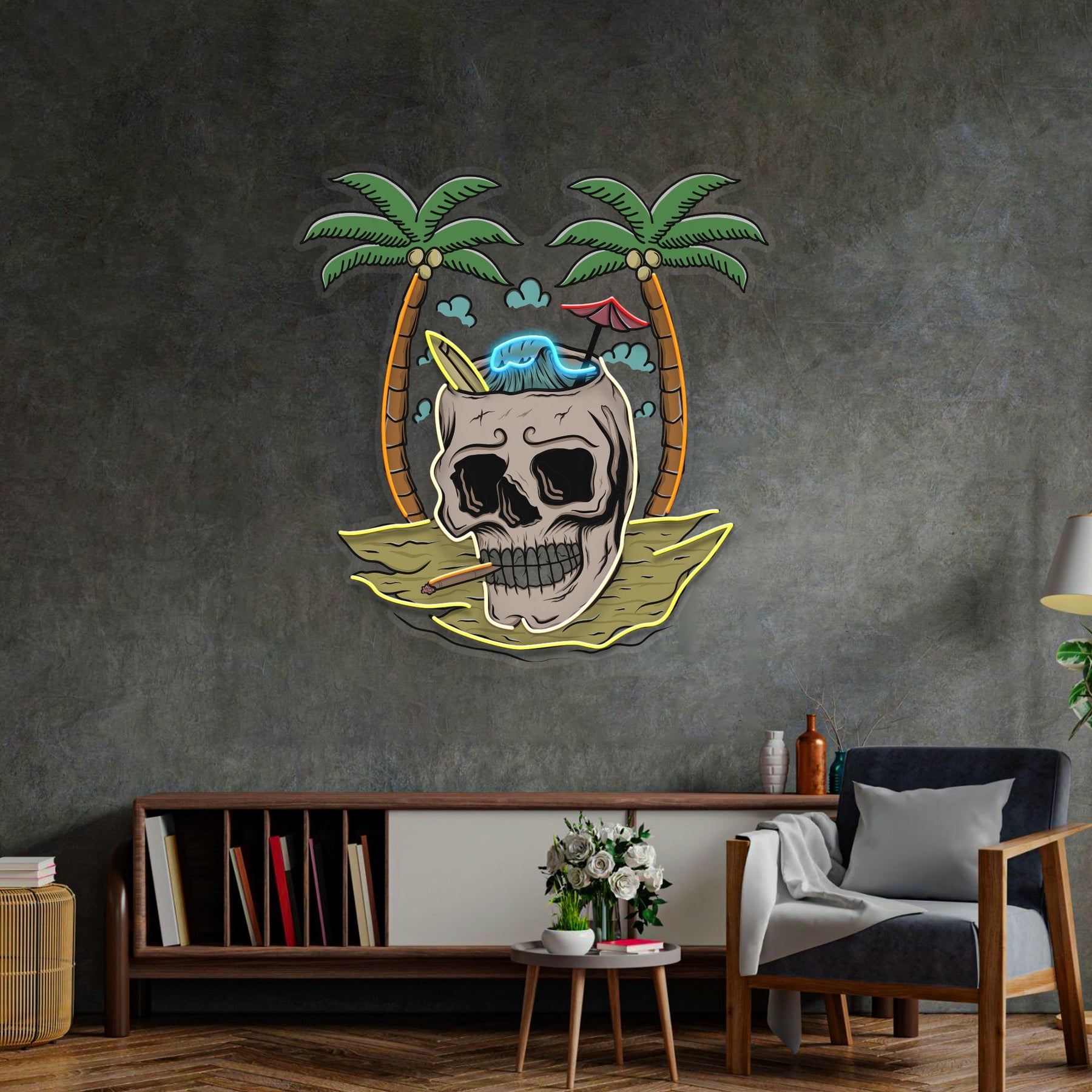 Skull Island LED Neon Sign Light Pop Art