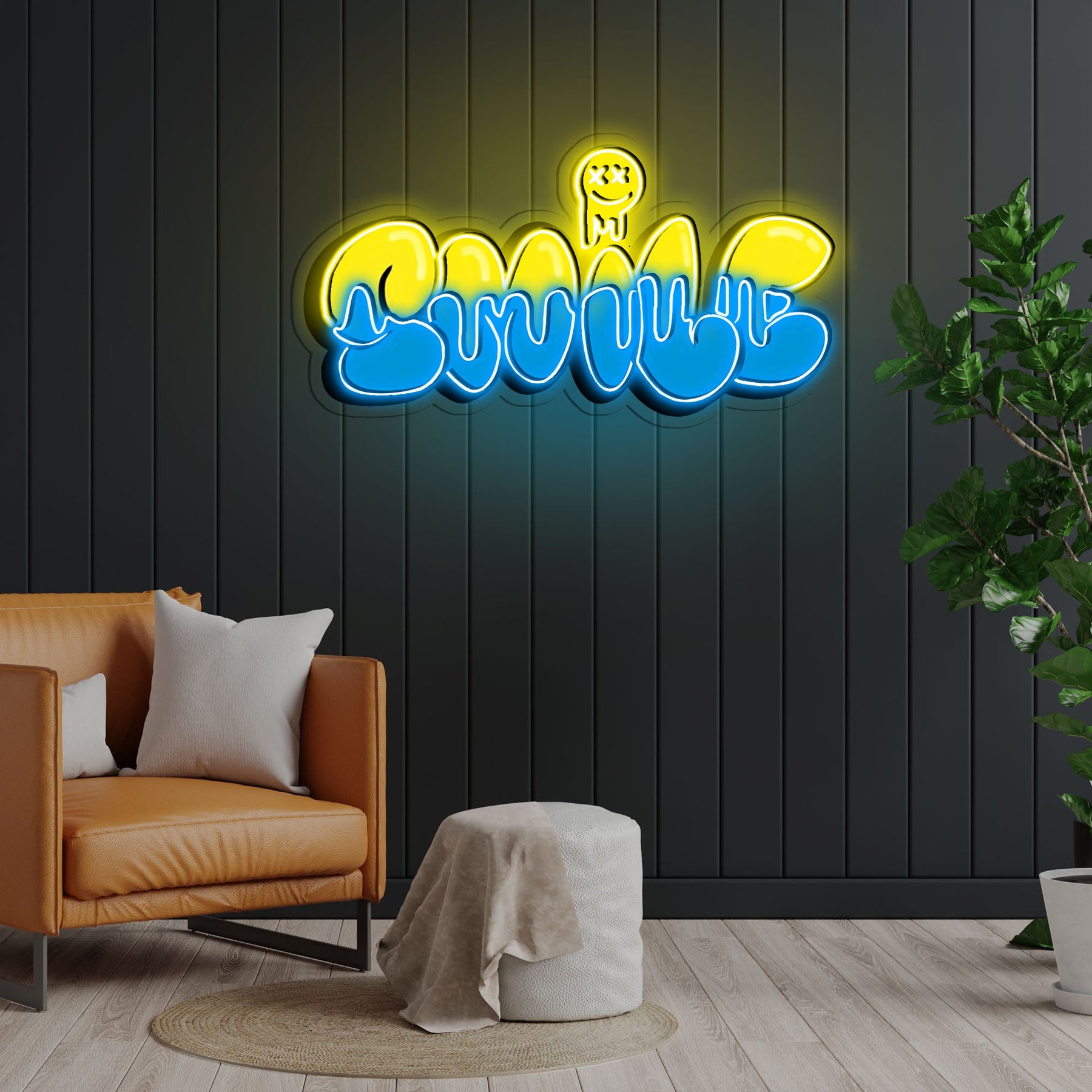 Smile Grafity Neon Sign x Acrylic Artwork
