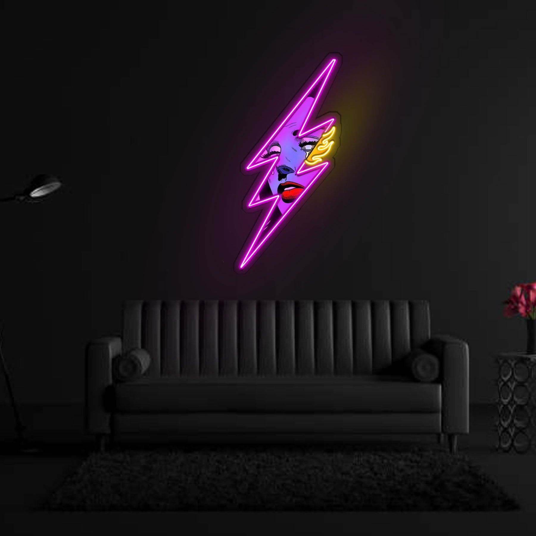 Thunder Girl Neon Sign x Acrylic Artwork