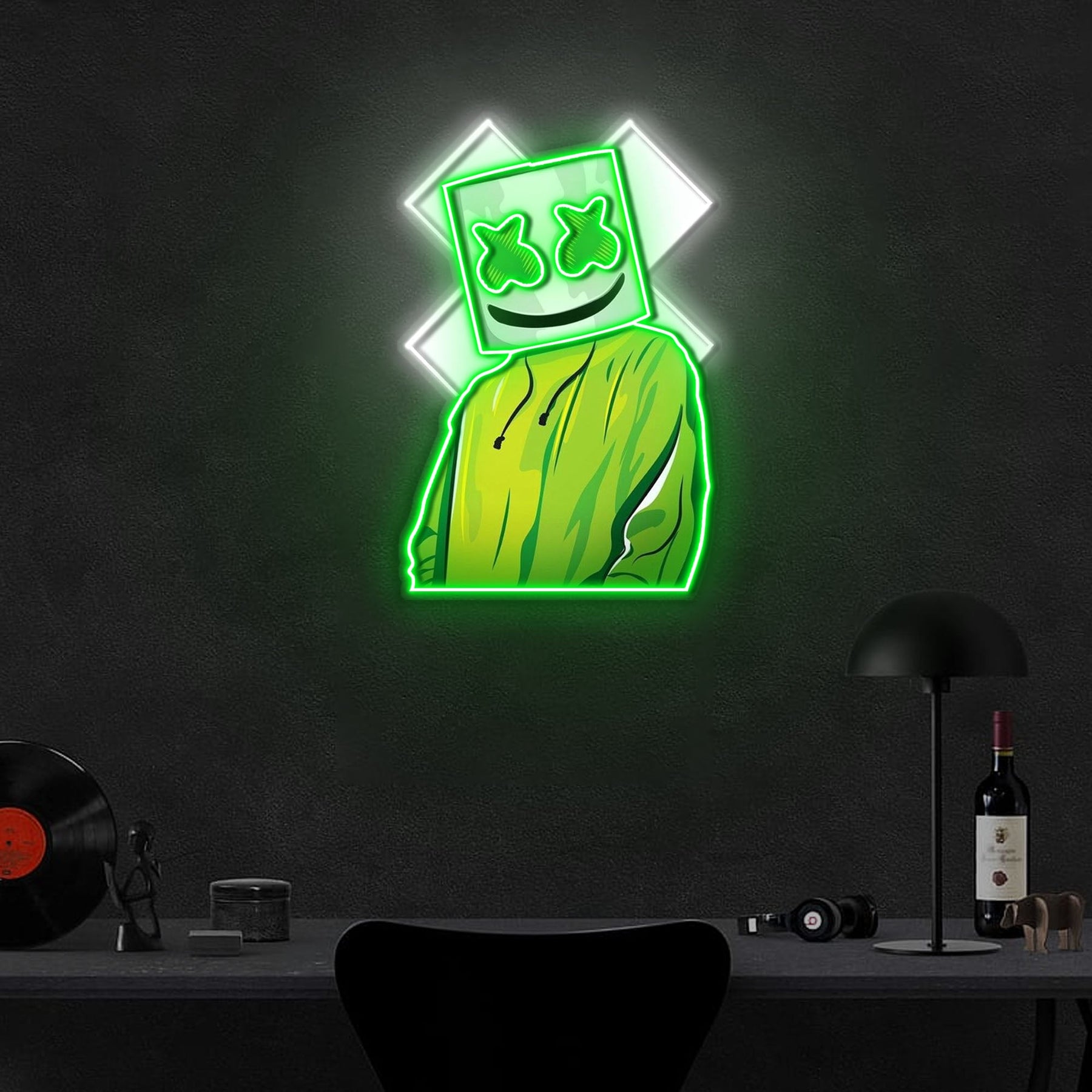 X Mask Cartoon Neon x Acrylic Artwork