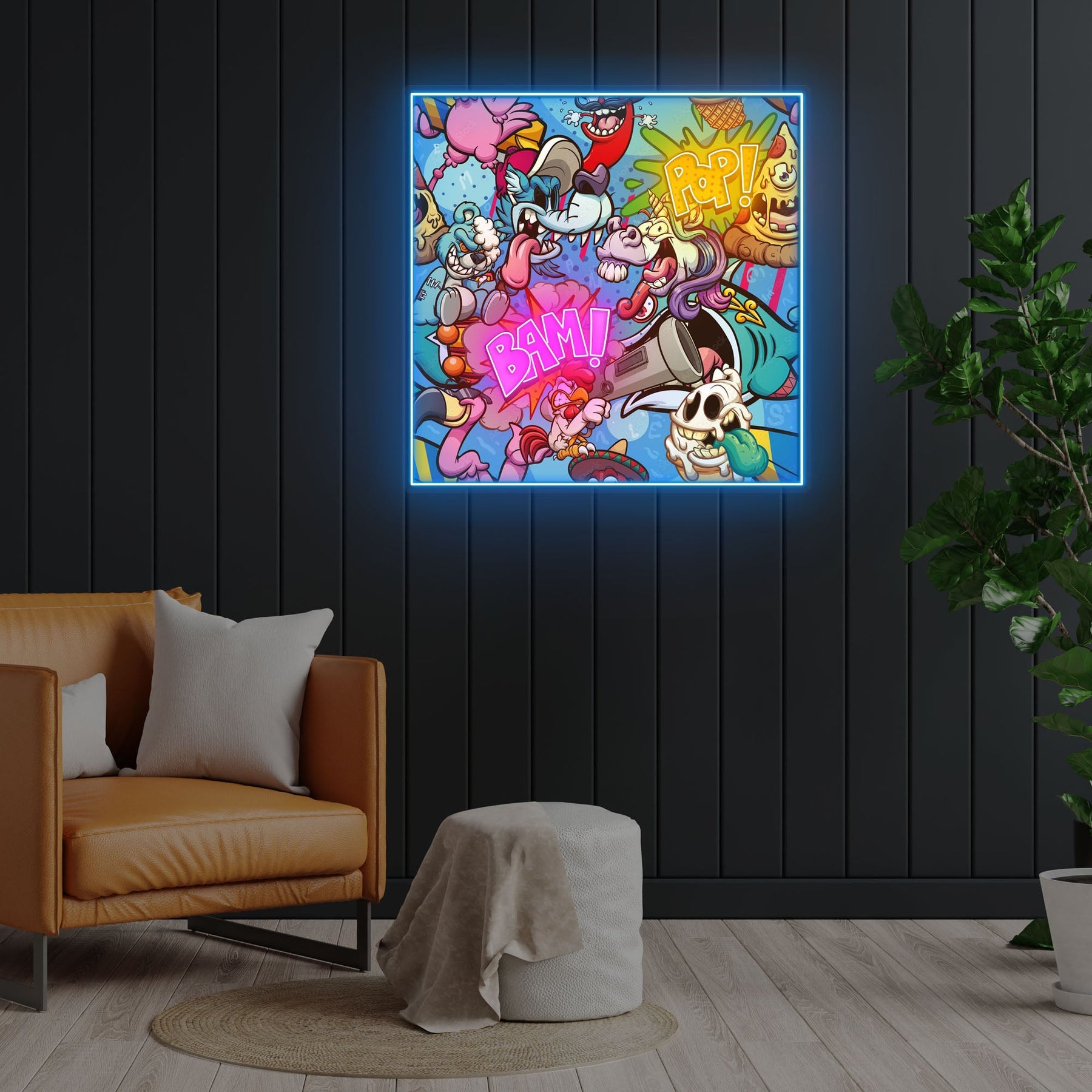 "Bam Pop"" Neon x Acrylic Artwork