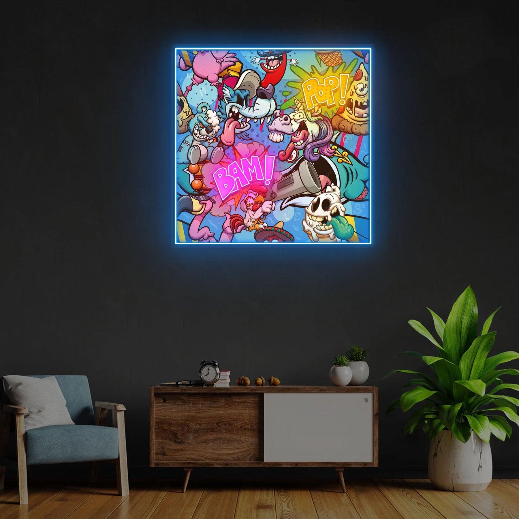 "Bam Pop"" Neon x Acrylic Artwork