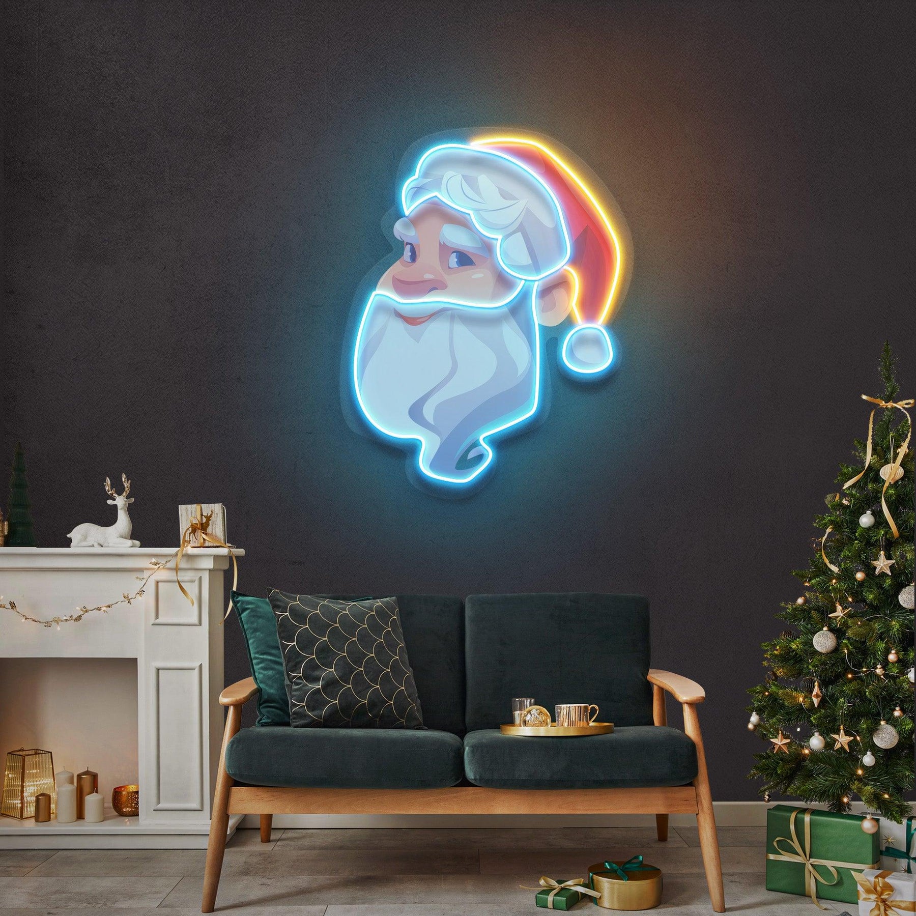 Big Beard Santa Neon Sign - Christmas