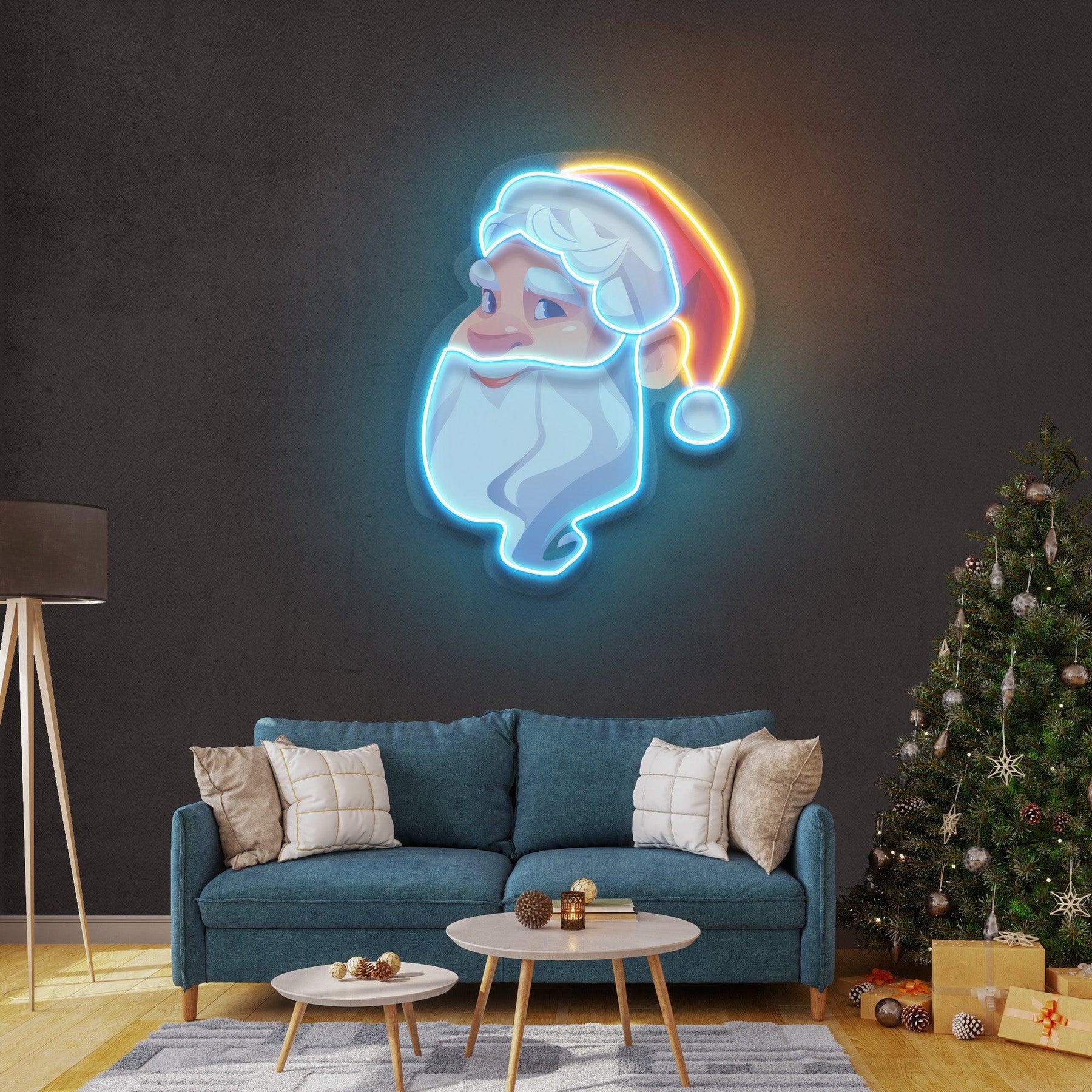 Big Beard Santa Neon Sign - Christmas