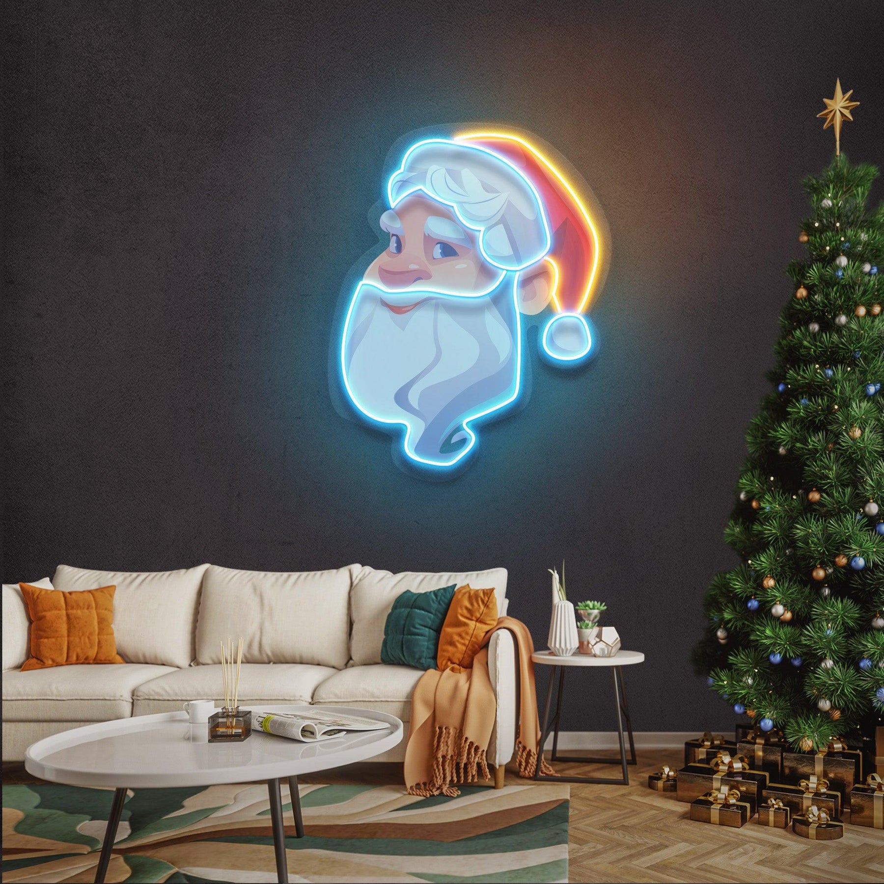 Big Beard Santa Neon Sign - Christmas