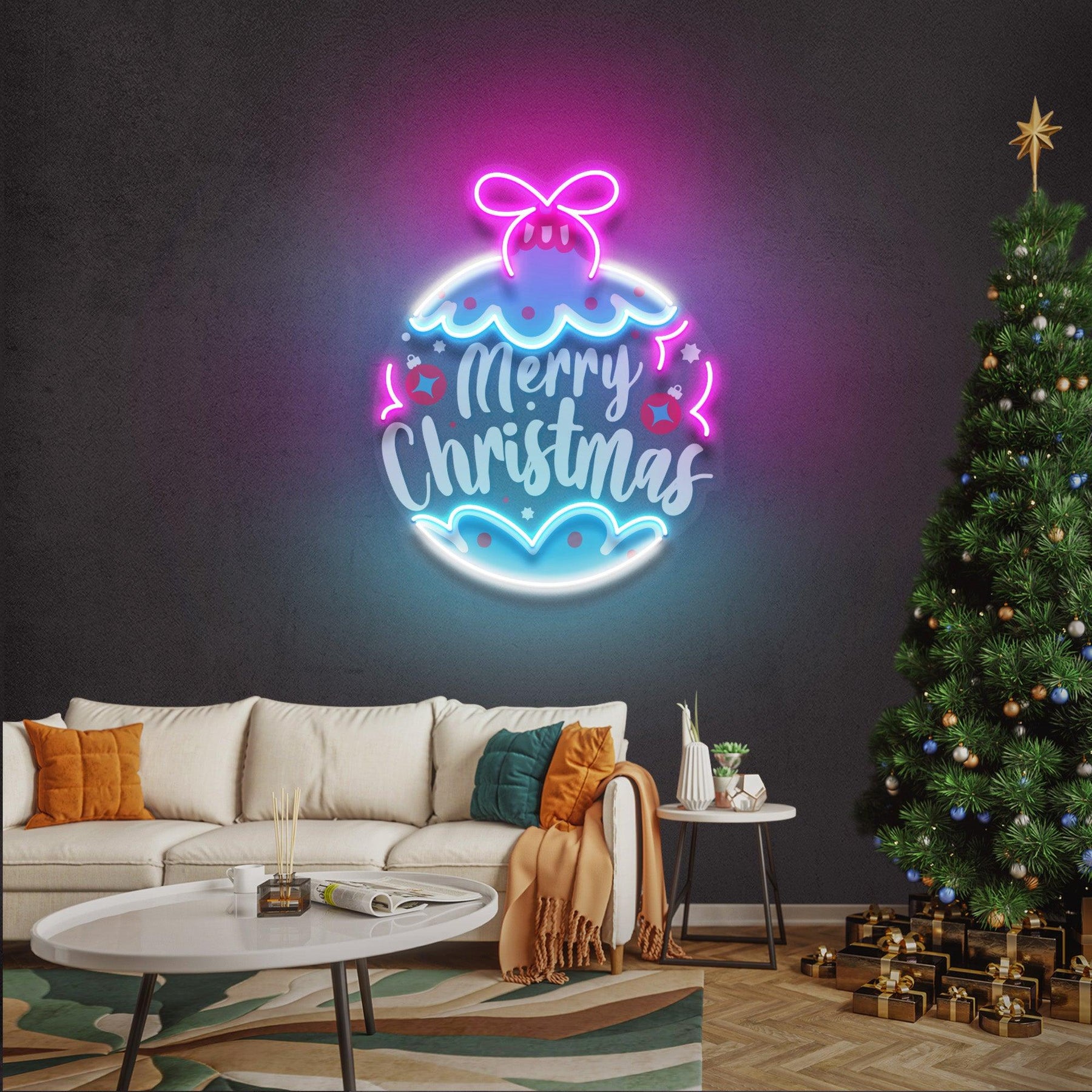 Christmas Bauble Art Neon Sign