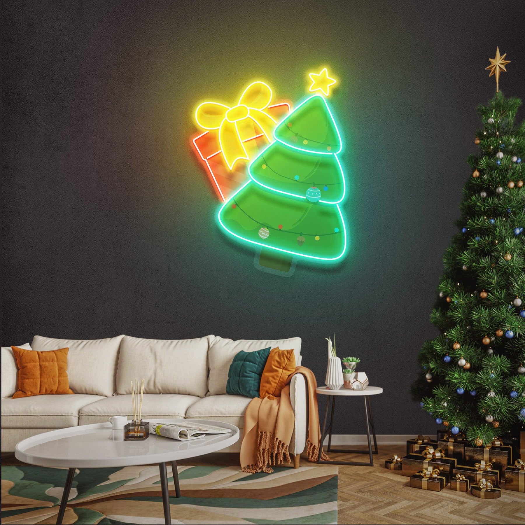 Christmas Tree Gift LED Neon Acrylic Artwork