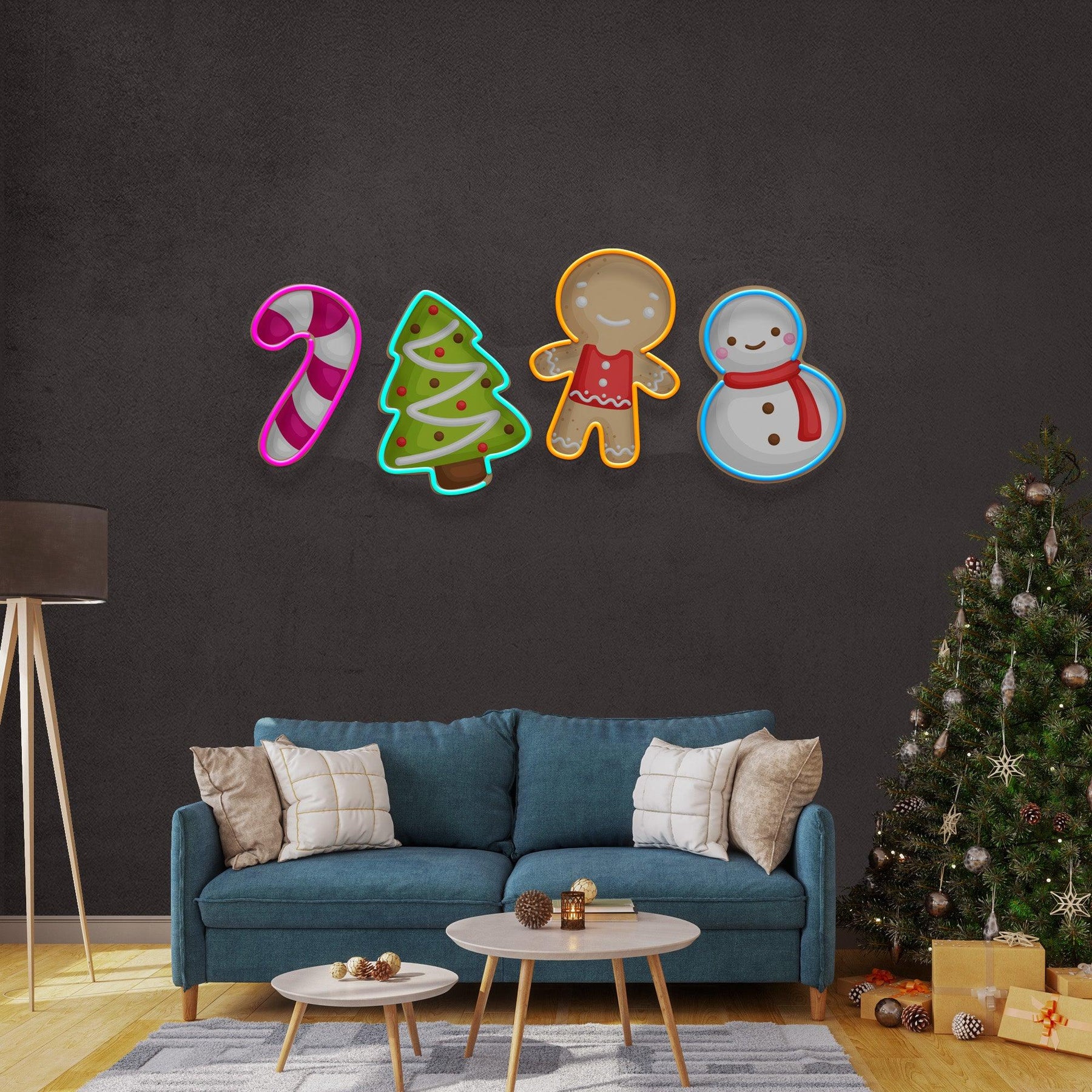 Colorful Toppers Christmas Neon Sign