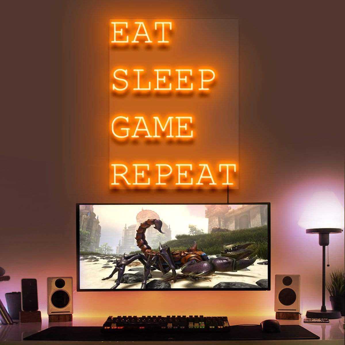 "Eat Sleep Game Repeat" Gaming Neon Sign