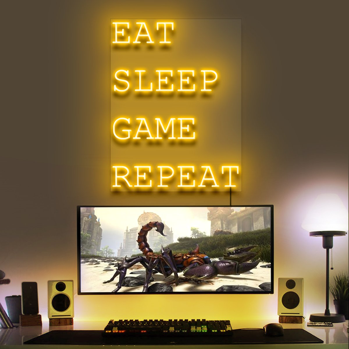 "Eat Sleep Game Repeat" Gaming Neon Sign