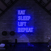 "Eat Sleep Lift Repeat" Neon Sign for Gyms & Fitness Studios