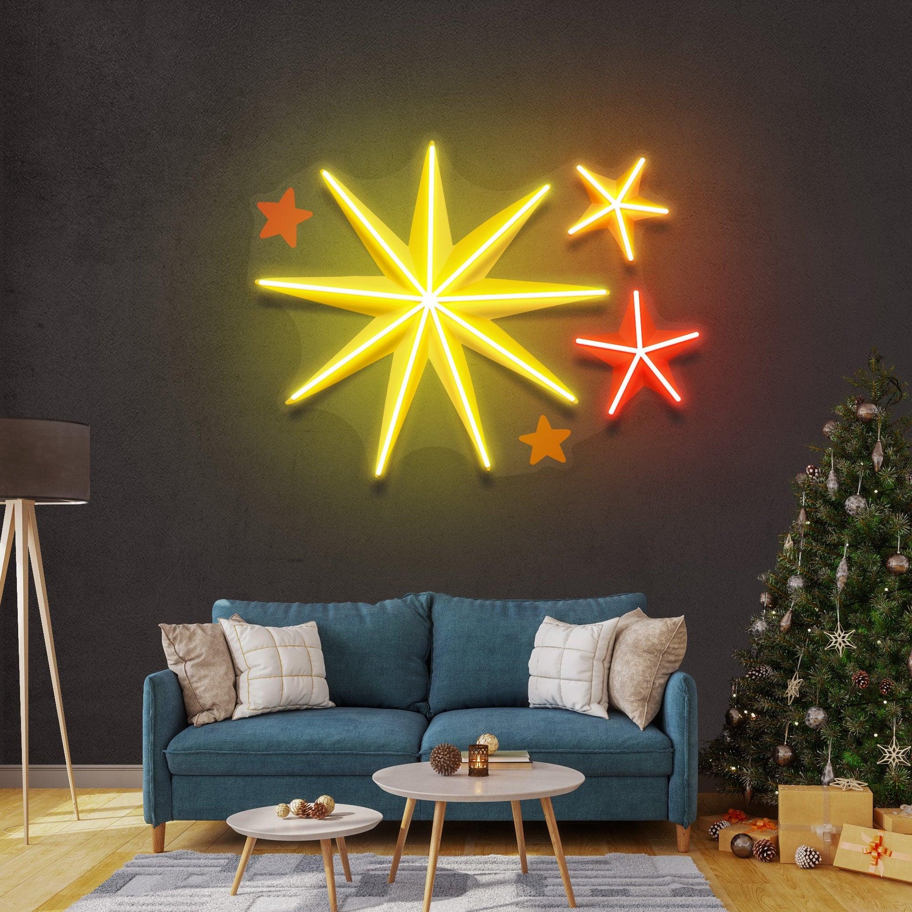 Four Christmas Symbols LED Neon Sign Artwork