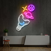"Galactic Bulb" Multicolour Neon Sign