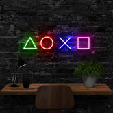 "Gaming Controls" Multicolour Neon Sign