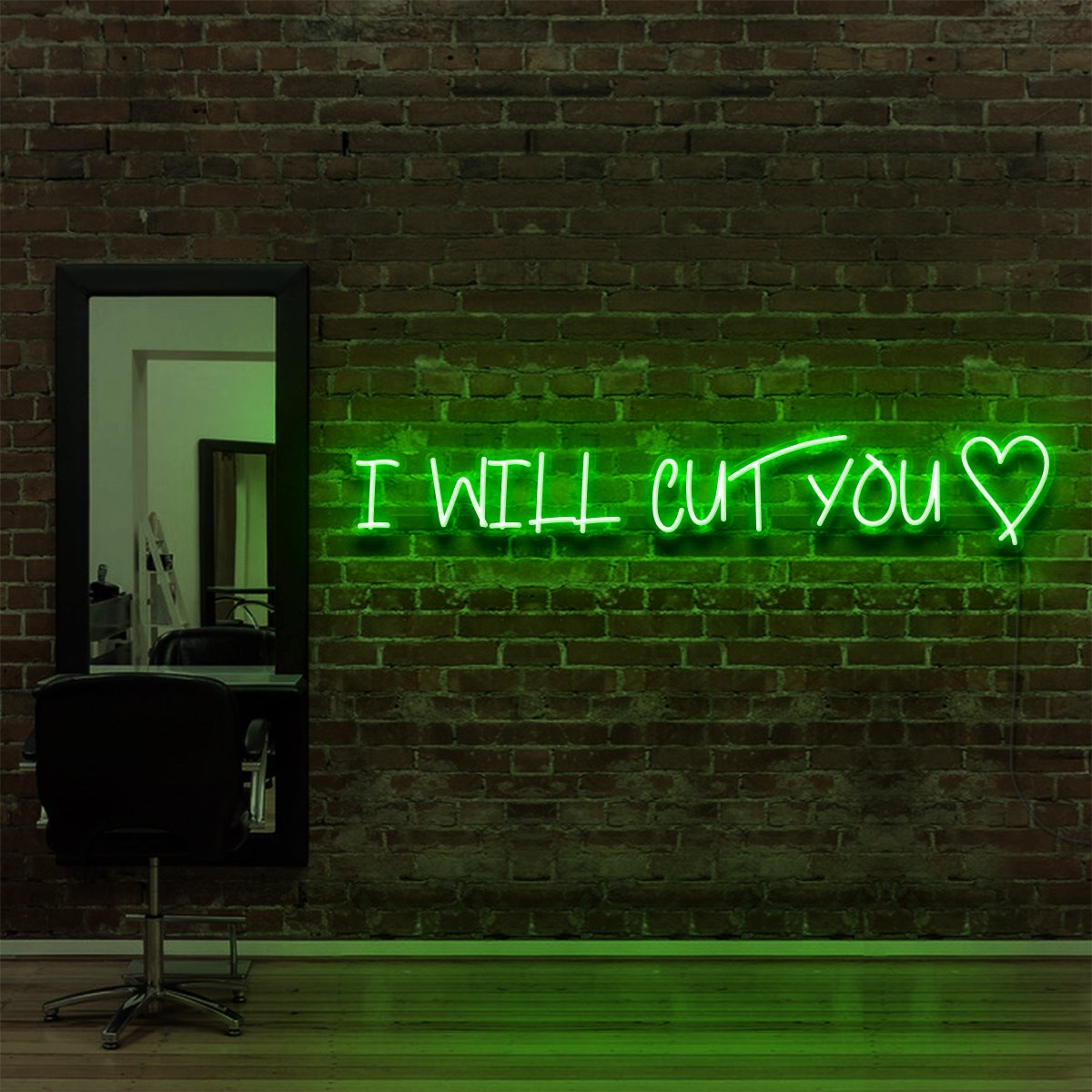 "I Will Cut You" Neon Sign for Hair Salons & Barbershops