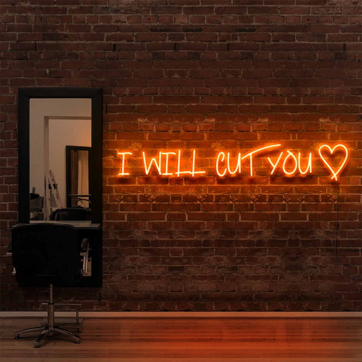 "I Will Cut You" Neon Sign for Hair Salons & Barbershops