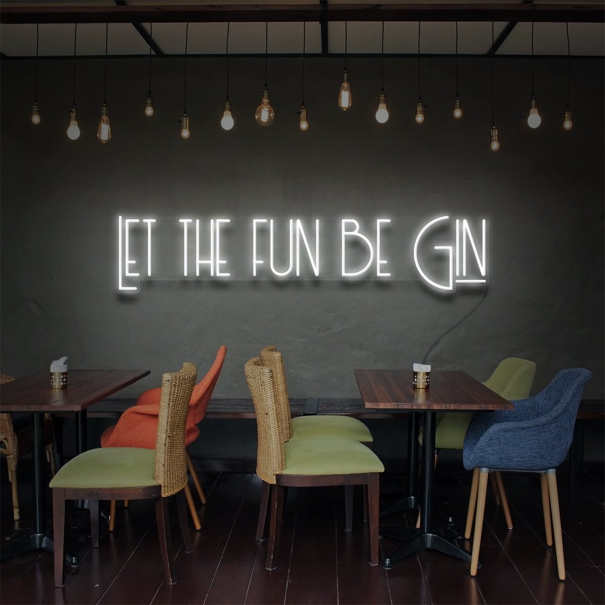 "Let The Fun Be Gin" Neon Sign for Bars & Restaurants