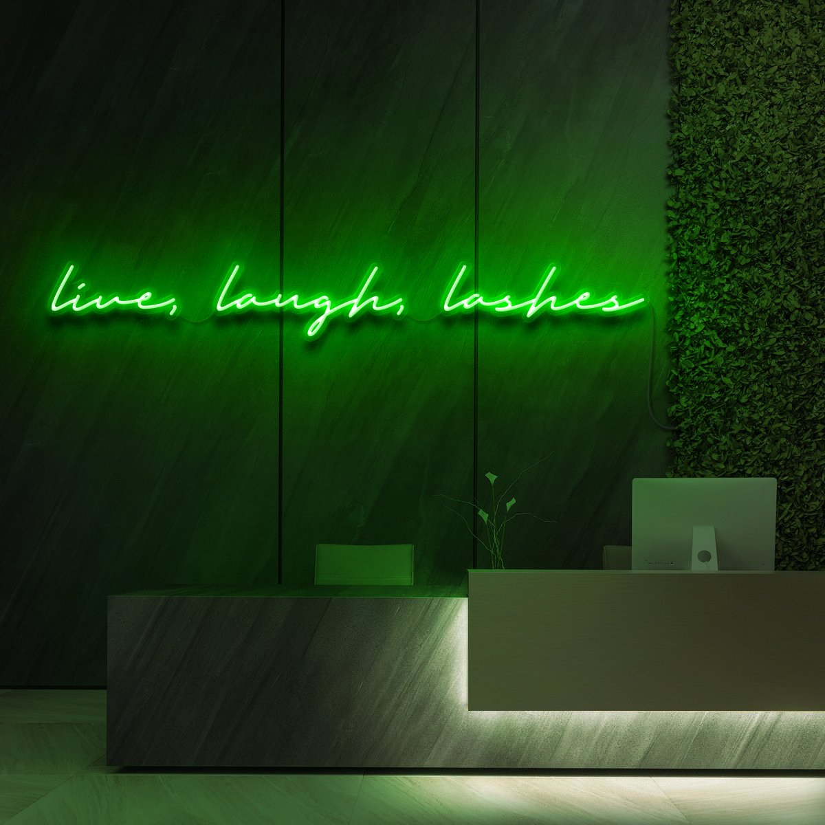 "Live, Laugh, Lashes" Neon Sign for Beauty & Cosmetic Studios
