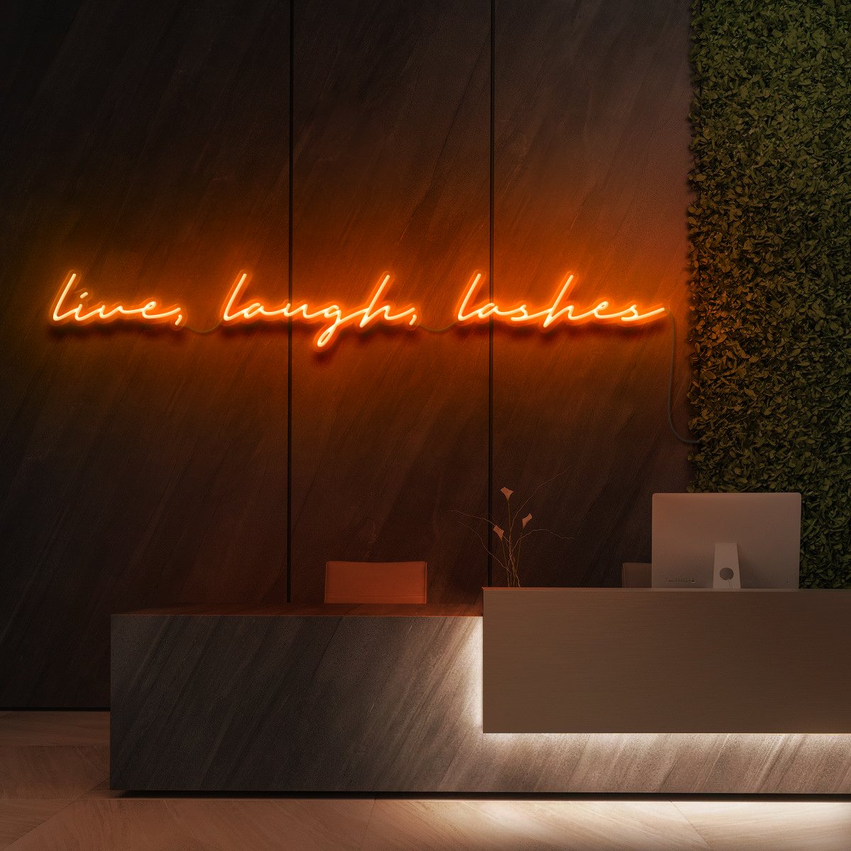 "Live, Laugh, Lashes" Neon Sign for Beauty & Cosmetic Studios