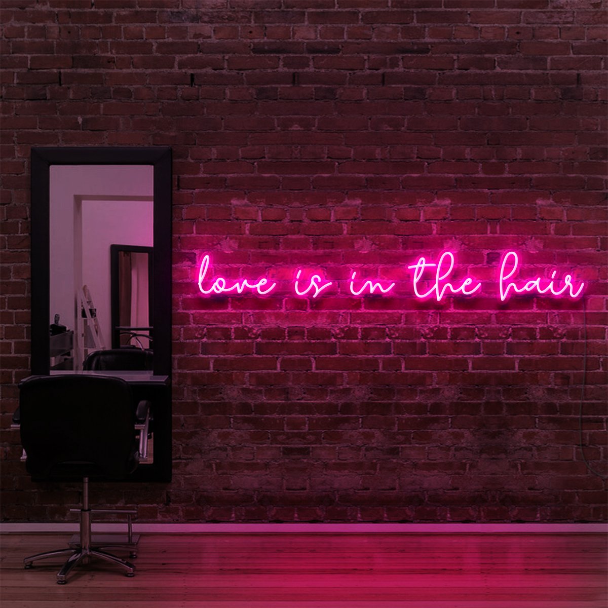 "Love Is In The Hair" Neon Sign for Hair Salons & Barbershops