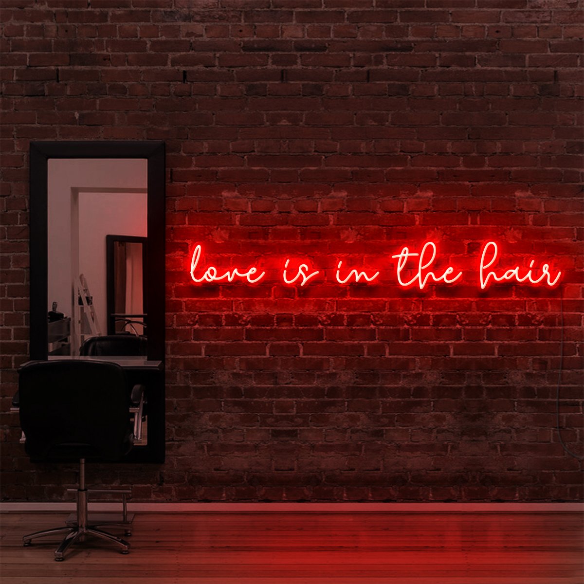 "Love Is In The Hair" Neon Sign for Hair Salons & Barbershops