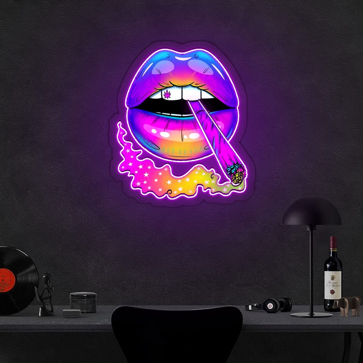 Magic Lip Neon Sign x Acrylic Artwork