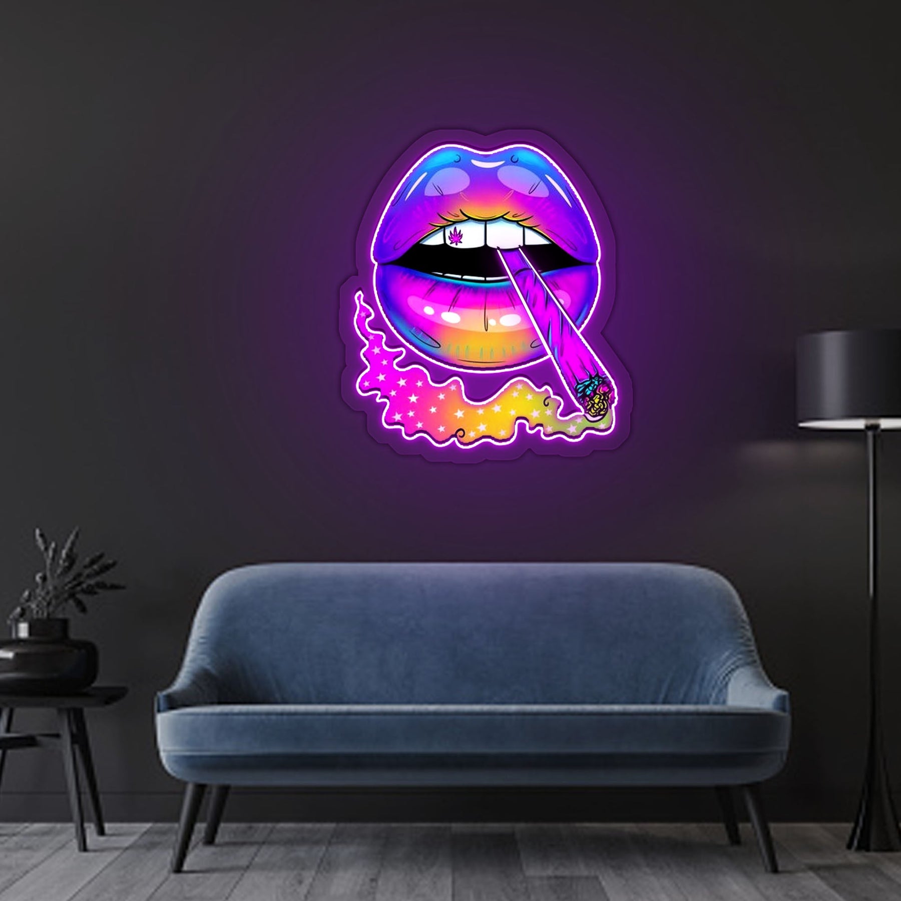 Magic Lip Neon Sign x Acrylic Artwork