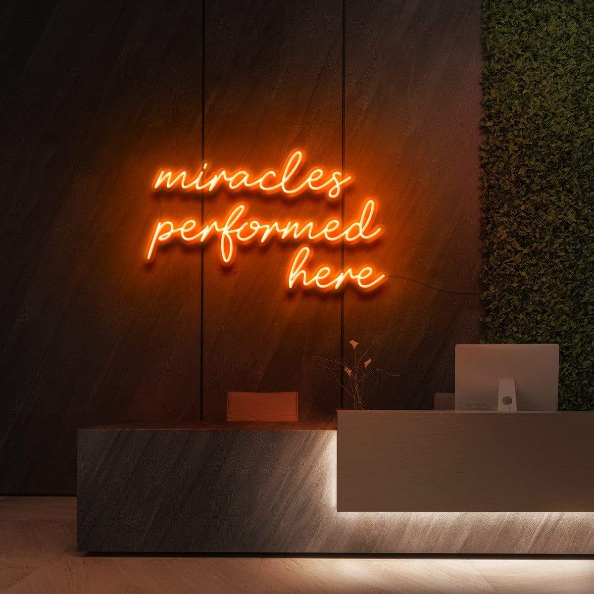 "Miracles Performed Here" Neon Sign for Beauty & Cosmetic Studios